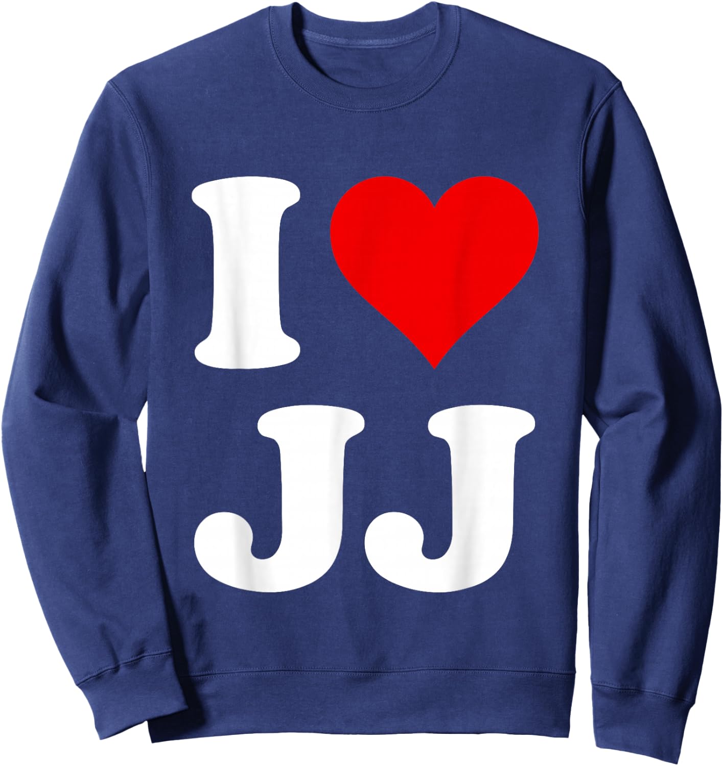 Red Heart I Love JJ Sweatshirt - Sweatshirt | Navy