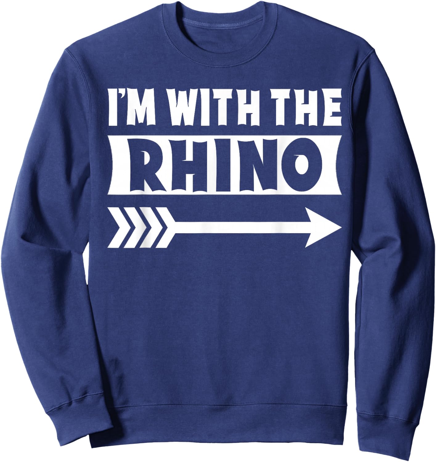 I'm With The Rhino Halloween Costume Rhino Halloween Sweatshirt - Sweatshirt | Navy
