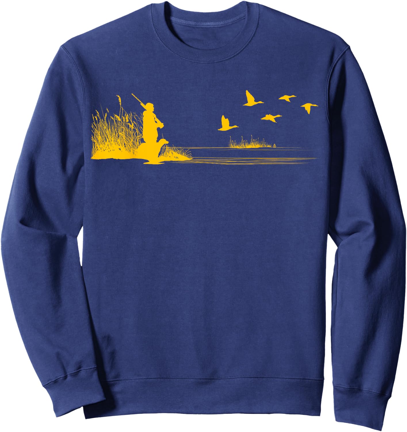 Waterfowl Duck Hunter Bird Dog Training Hunting Graphic Sweatshirt - Sweatshirt | Navy