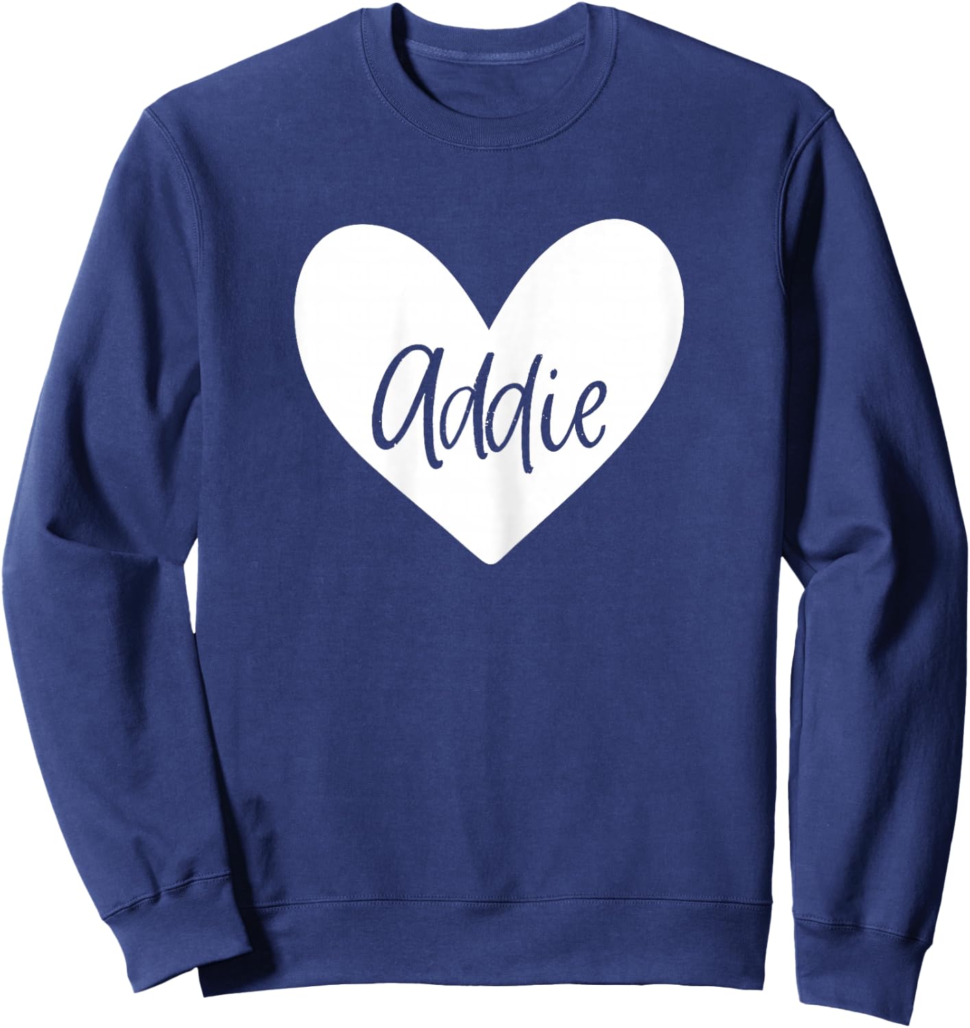 Addie Pink Name Heart Love Woman Girl Friend Personalized Sweatshirt - Sweatshirt | Navy