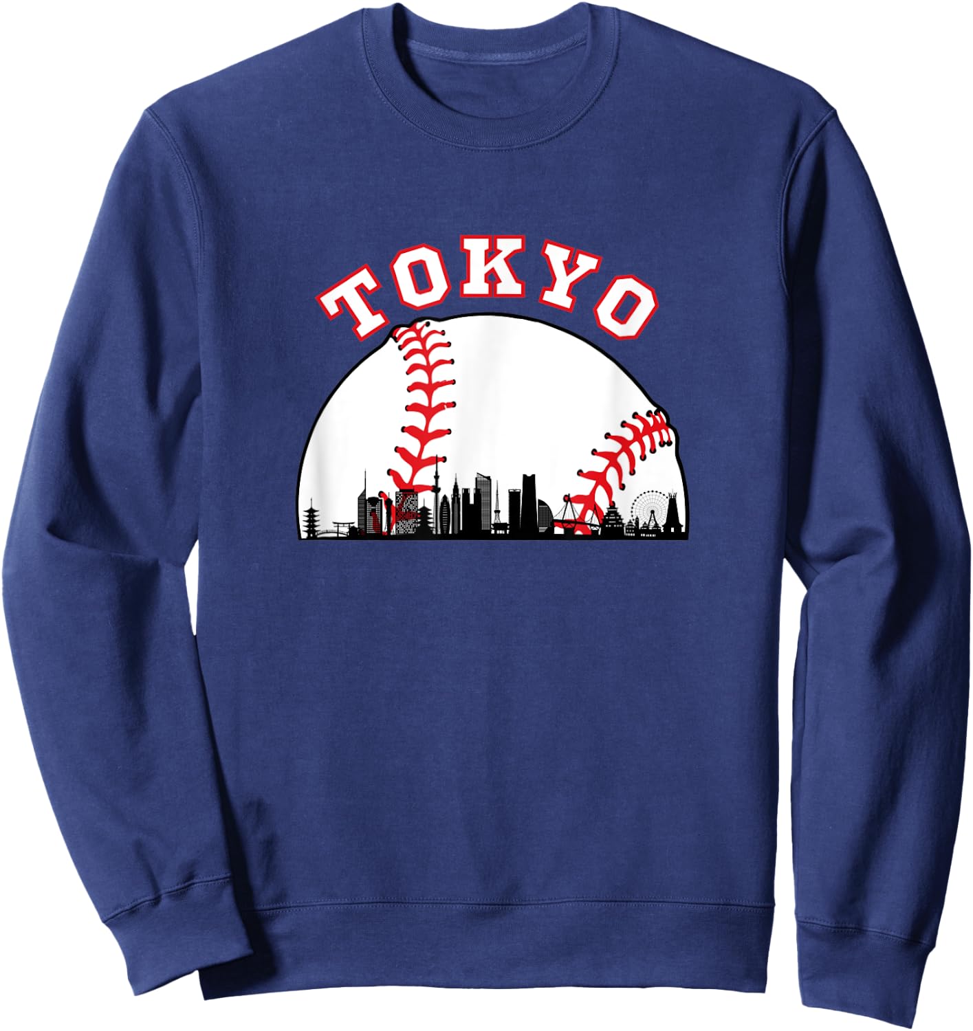 Tokyo Baseball Shirt Tokyo Japan Cityscape Tokyo Skyline Sweatshirt - Sweatshirt | Navy