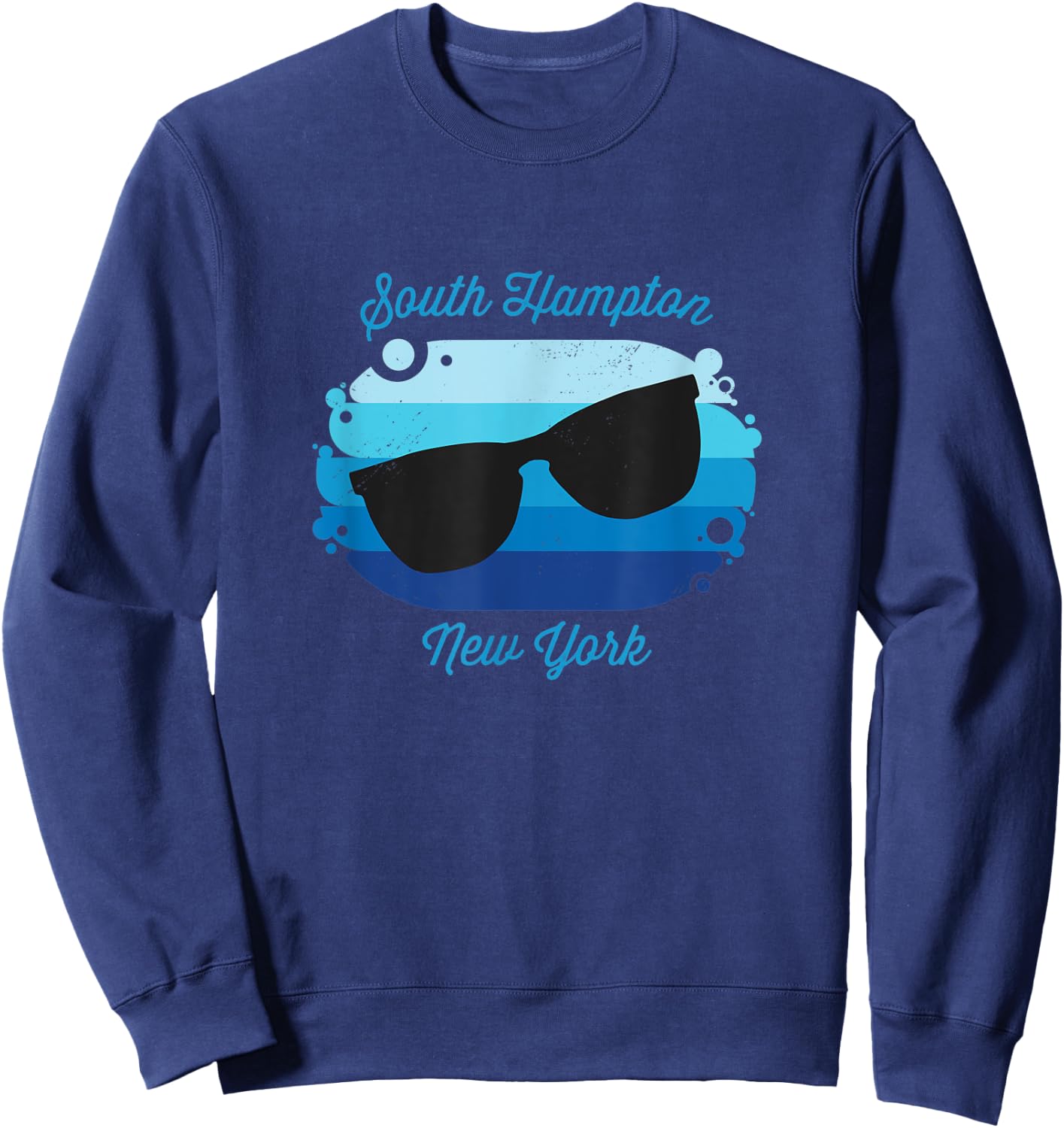 South Hampton NY New York Souvenir Nautical Surfer Graphic Sweatshirt - Sweatshirt | Navy