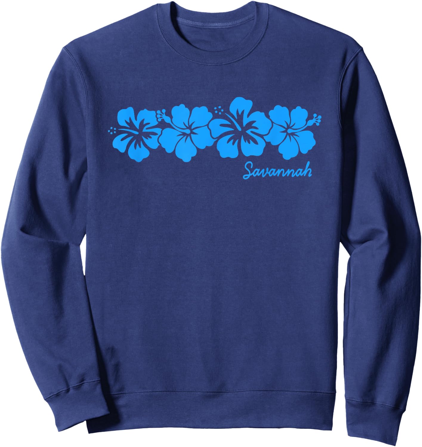 Savannah Georgia Hibiscus Flower Souvenir Vacation Sweatshirt - Sweatshirt | Navy