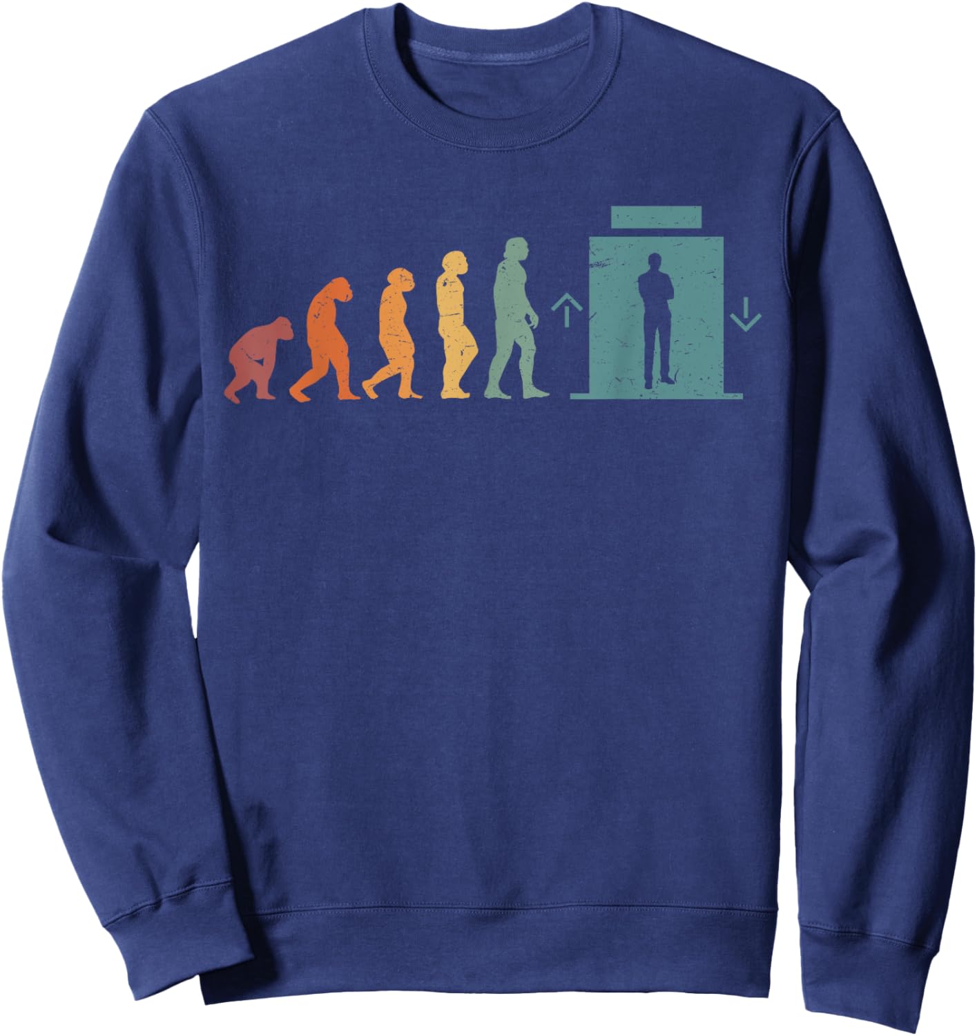 Evolution Of An Elevator Sweatshirt - Sweatshirt | Navy