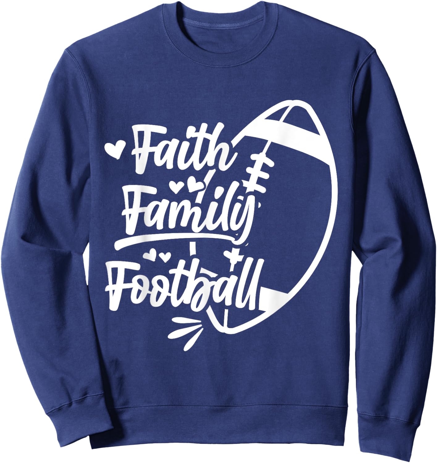 Religious Faith Family Football Sweatshirt - Sweatshirt | Navy
