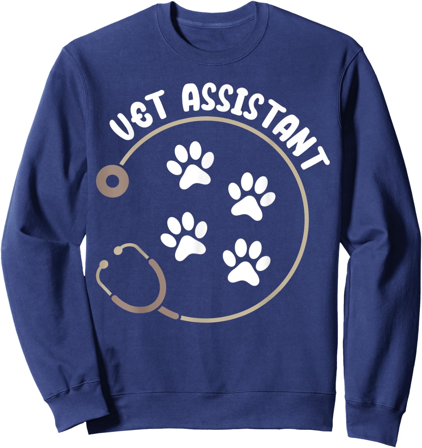 Vet Assistant Stethoscope Veterinary Assistant Sweatshirt - Sweatshirt | Navy