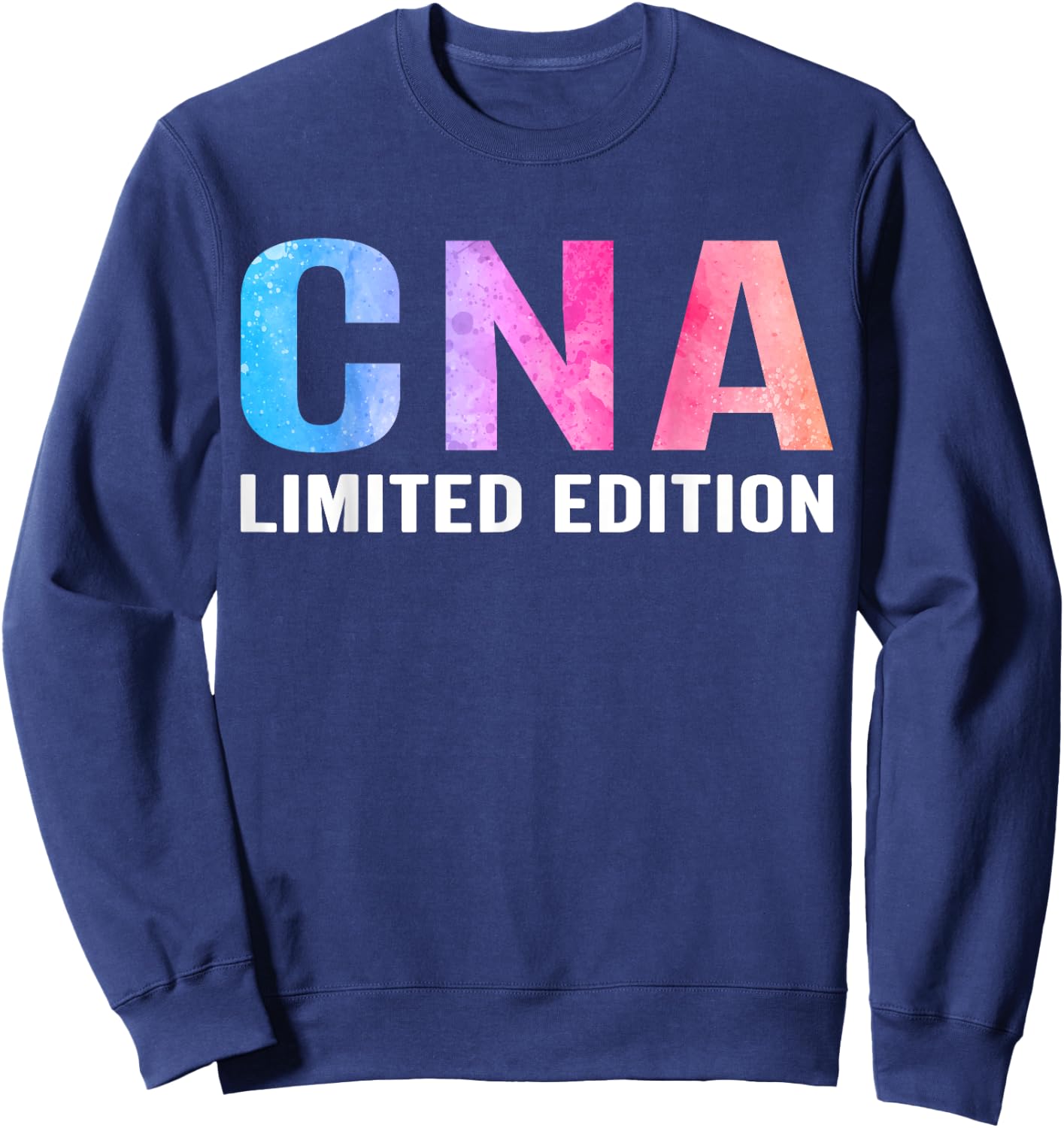CNA Certified Nursing Assistant Gifts CNA Humor Black -Adults Small Regular Fit Short Sleeve Sweatshirt - Sweatshirt | Navy