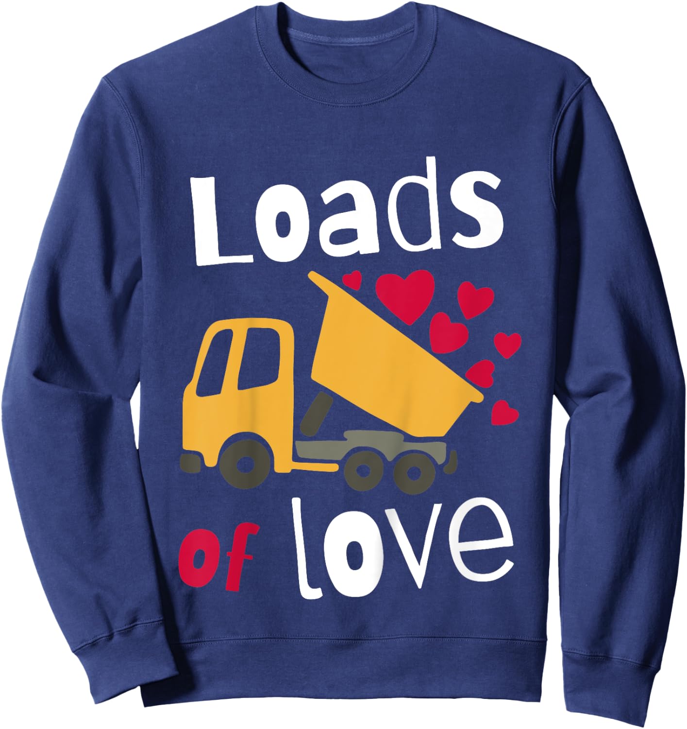 Kids Kids Valentines Day Costume Construction Trucks Boys Toddler Sweatshirt - Sweatshirt | Navy