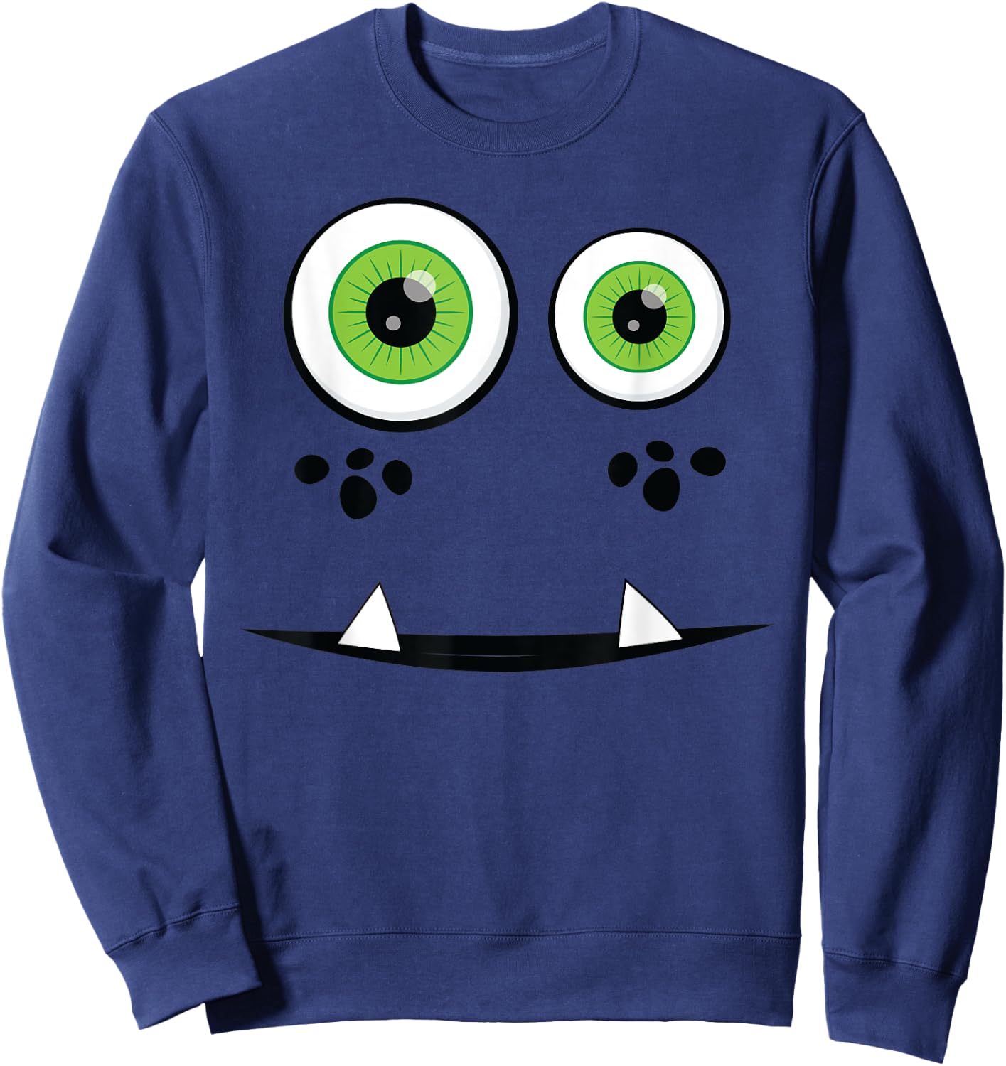Halloween Shirt Cute Monster Face Halloween Group Costume Sweatshirt - Sweatshirt | Navy