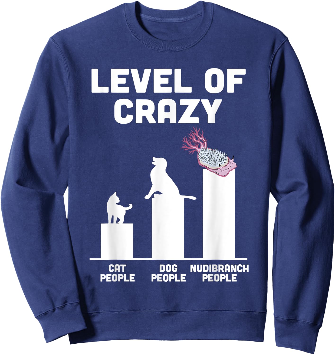 Mollusk Biologist Nudibranch Funny Level Of Crazy Sweatshirt - Sweatshirt | Navy