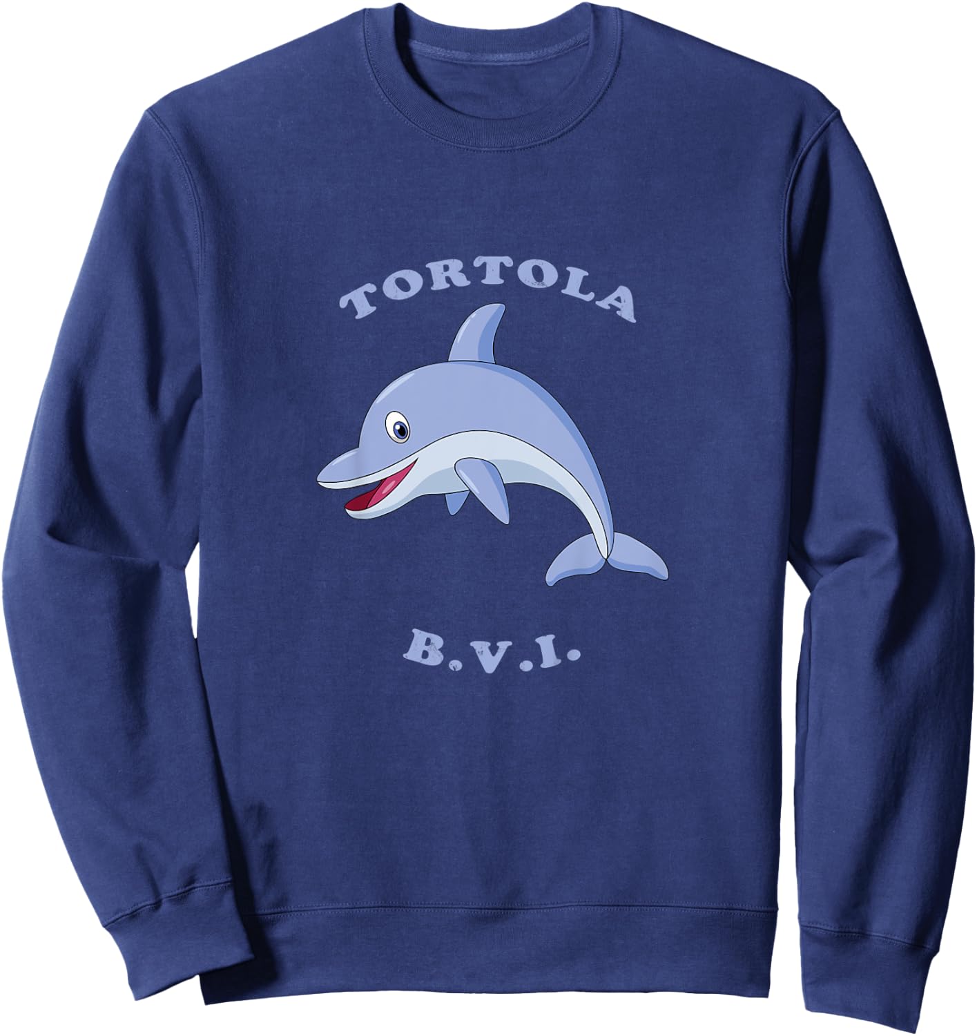 Kids Children's Tortola, BVI Dolphin Vacation Sweatshirt - Sweatshirt | Navy