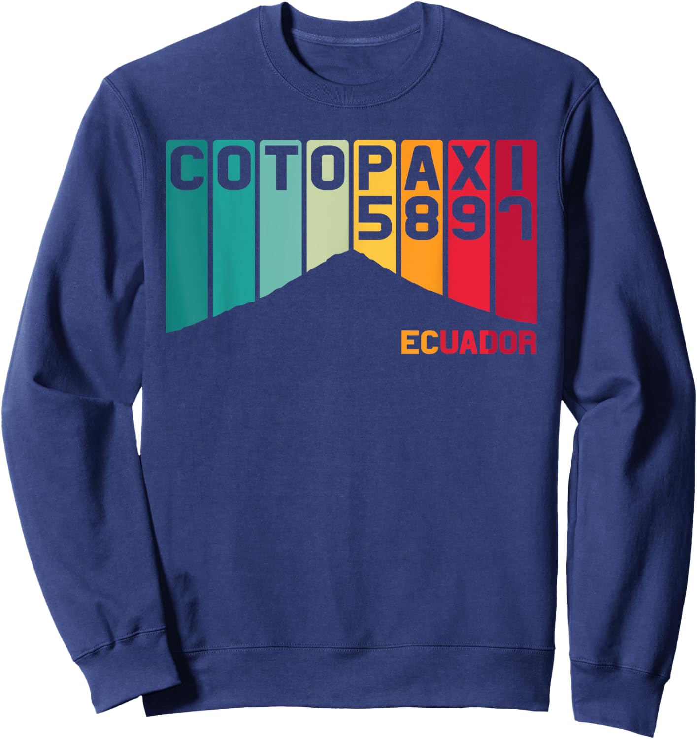 Mount Cotopaxi Ecuador South America Volcano Souvenir Retro Sweatshirt - Sweatshirt | Navy