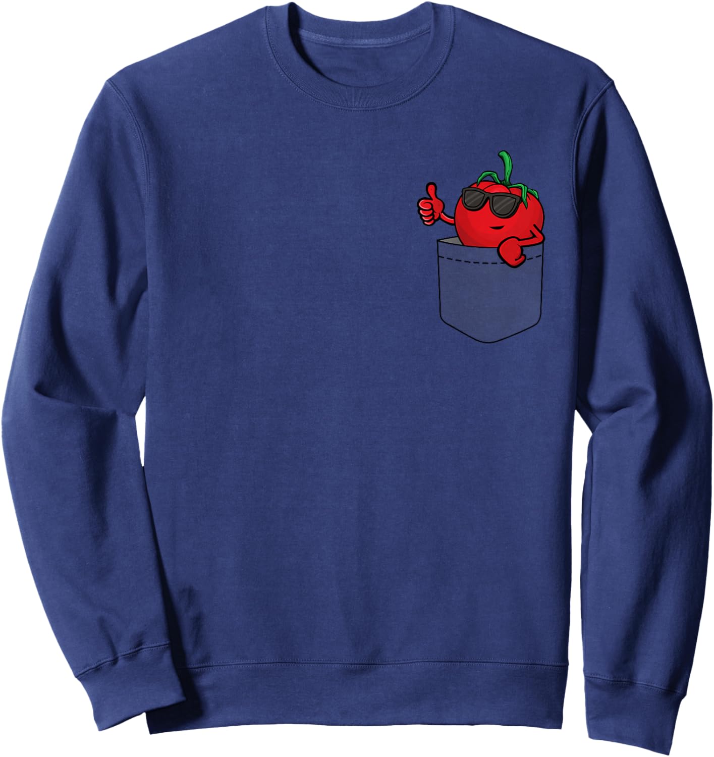 Cool tomato in pocket, peeking tomato wearing sunglasses Sweatshirt - Sweatshirt | Navy