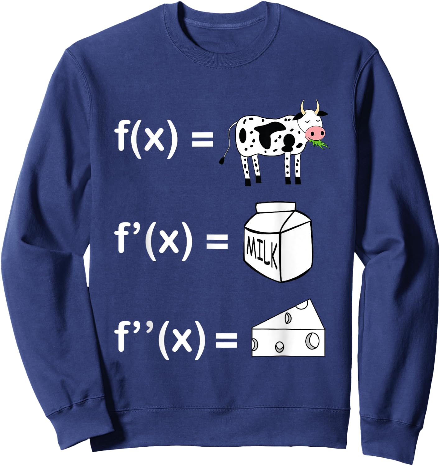 Cowculus Calculus Derivative Mathematics Funny Math Teacher Sweatshirt - Sweatshirt | Navy