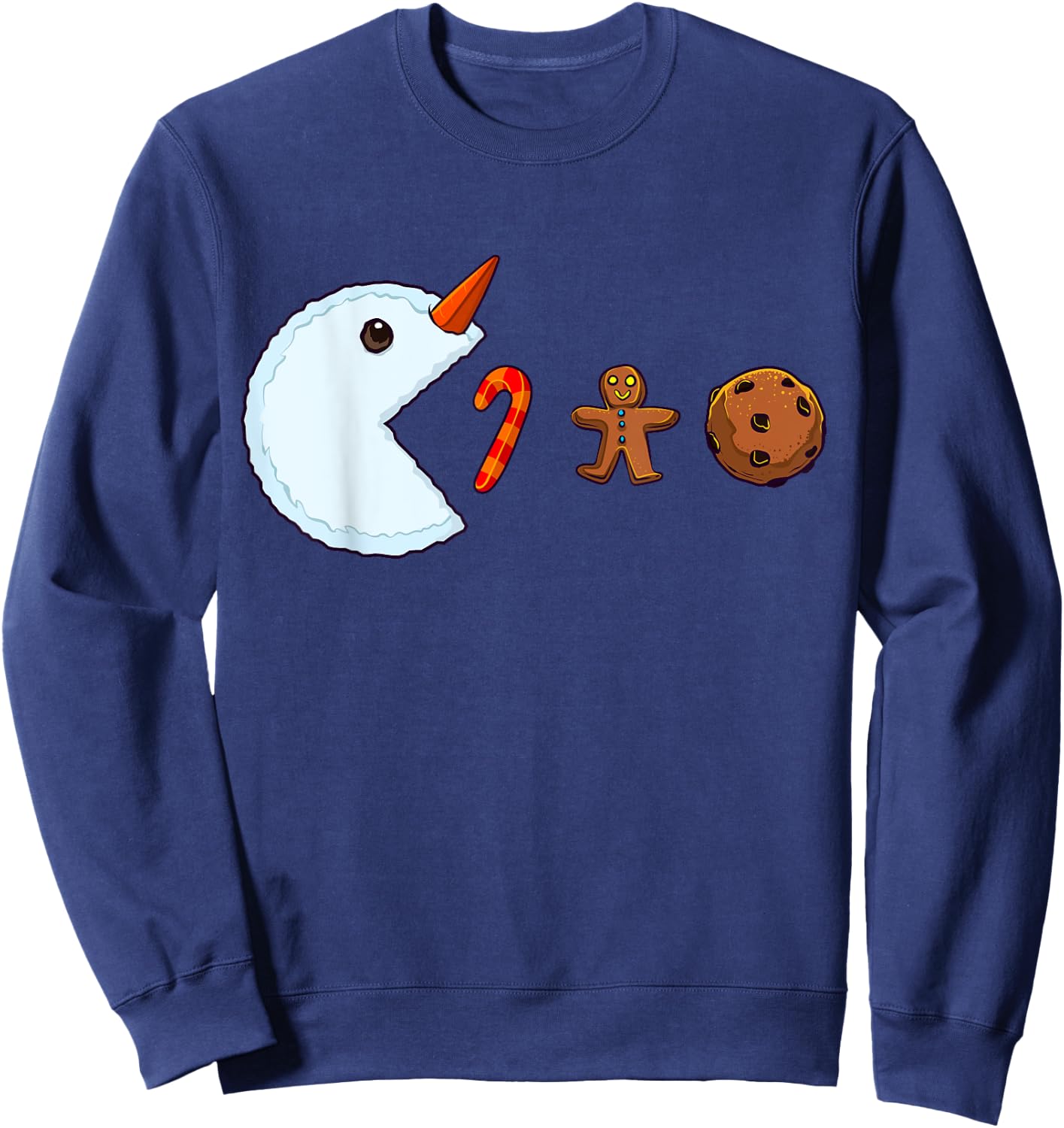 Christmas Gamer Video Game Snowman Candy Cane Boys Kids Sweatshirt - Sweatshirt | Navy