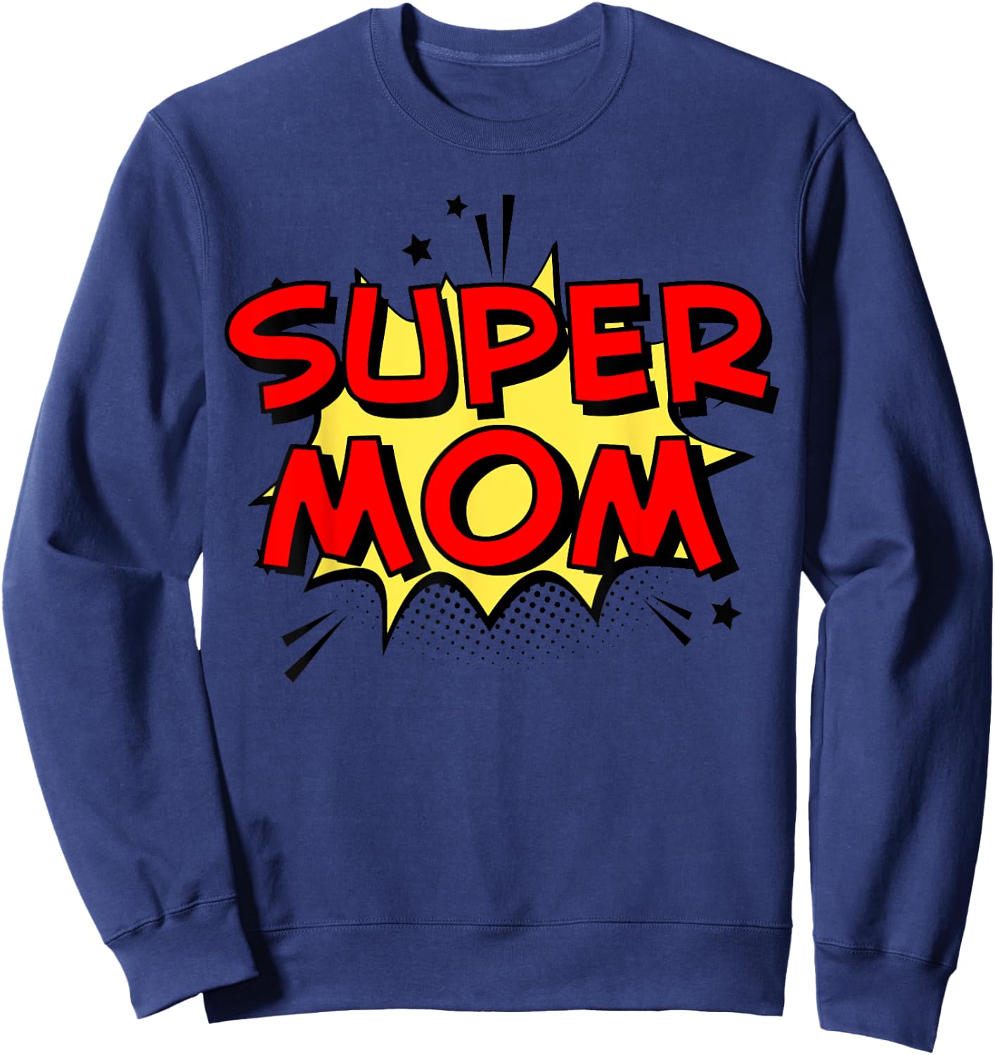 Cartoon Super mom Superhero Mom funny Super Mom Sweatshirt - Sweatshirt | Navy