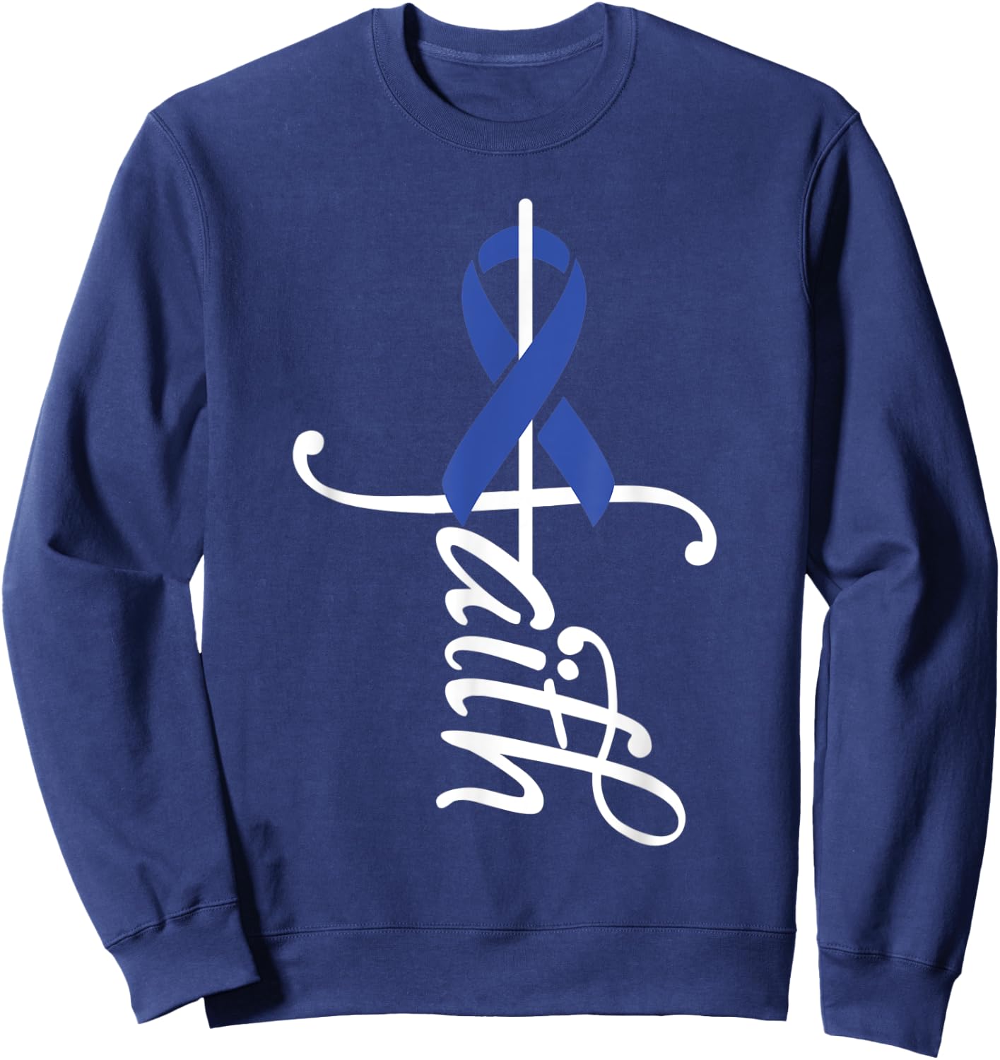 Faith Cancer Support - Ribbon Rectal Cancer Awareness Sweatshirt - Sweatshirt | Navy