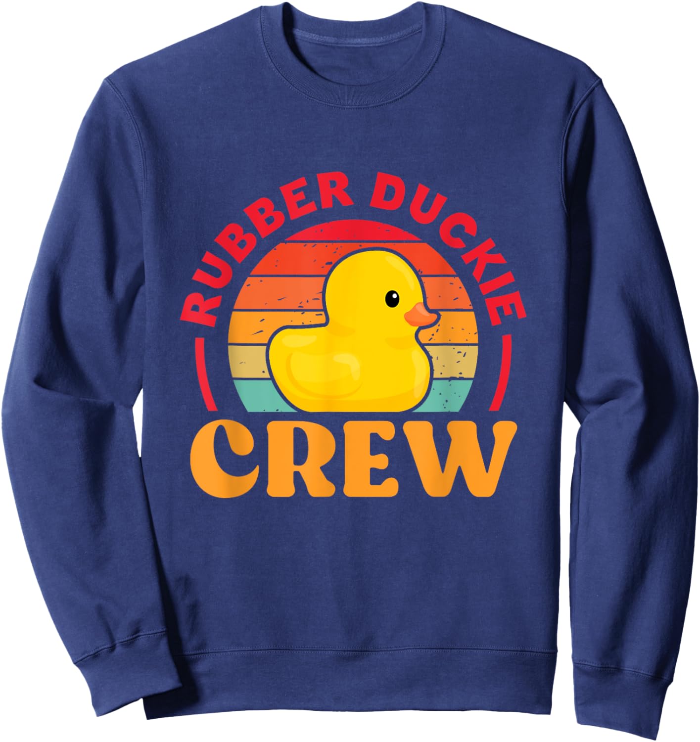 Rubber Duckie Crew Duck Duckling Retro Sweatshirt - Sweatshirt | Navy