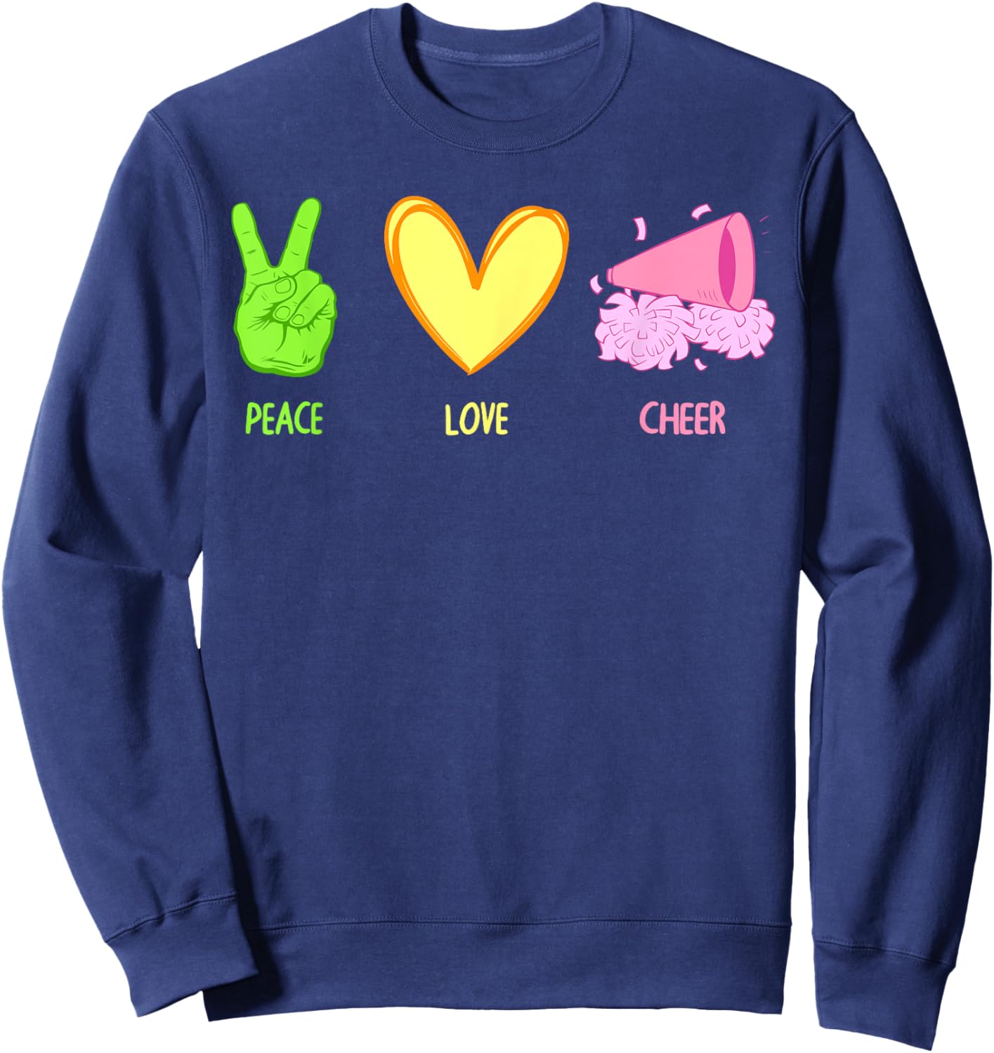 Cute Cheerleader Design Girls Cheerleading Cheer Sweatshirt - Sweatshirt | Navy