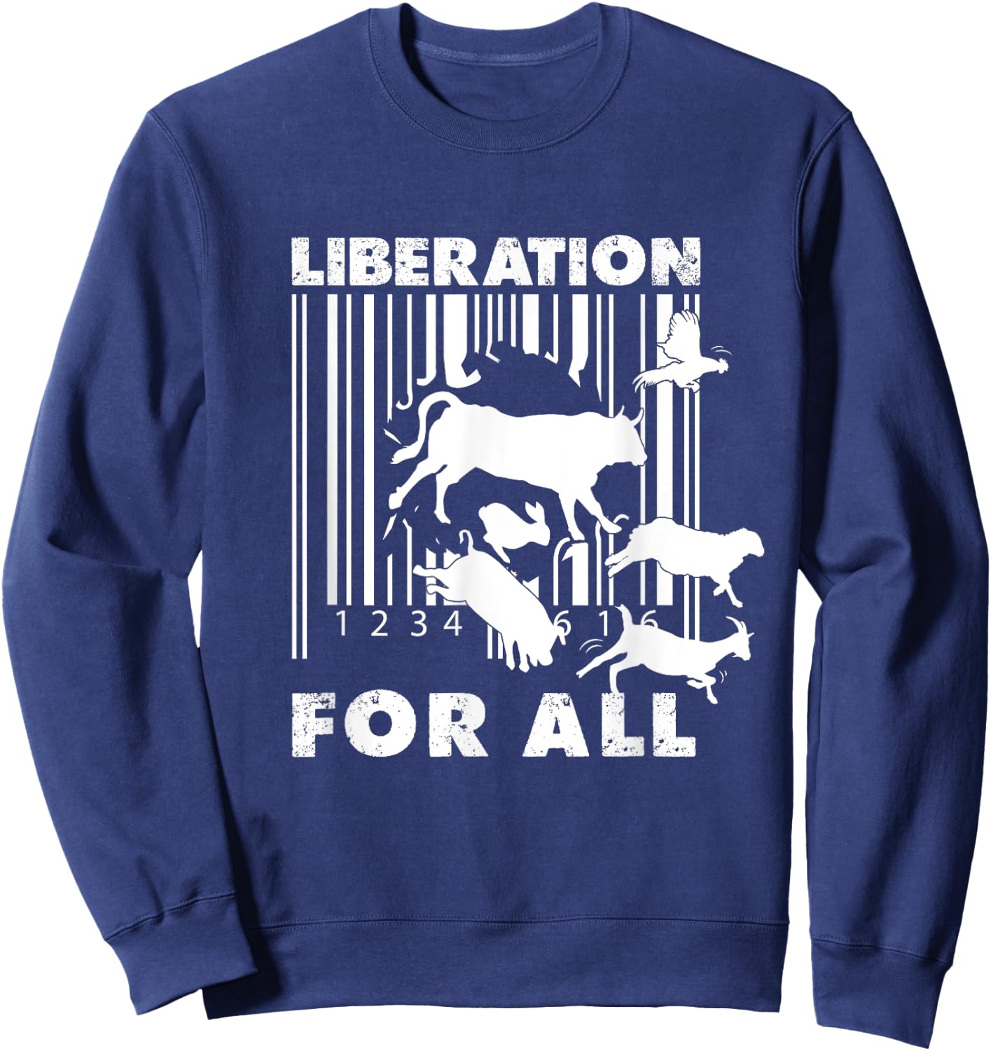 Liberation For All Animal Rights Sweatshirt - Sweatshirt | Navy