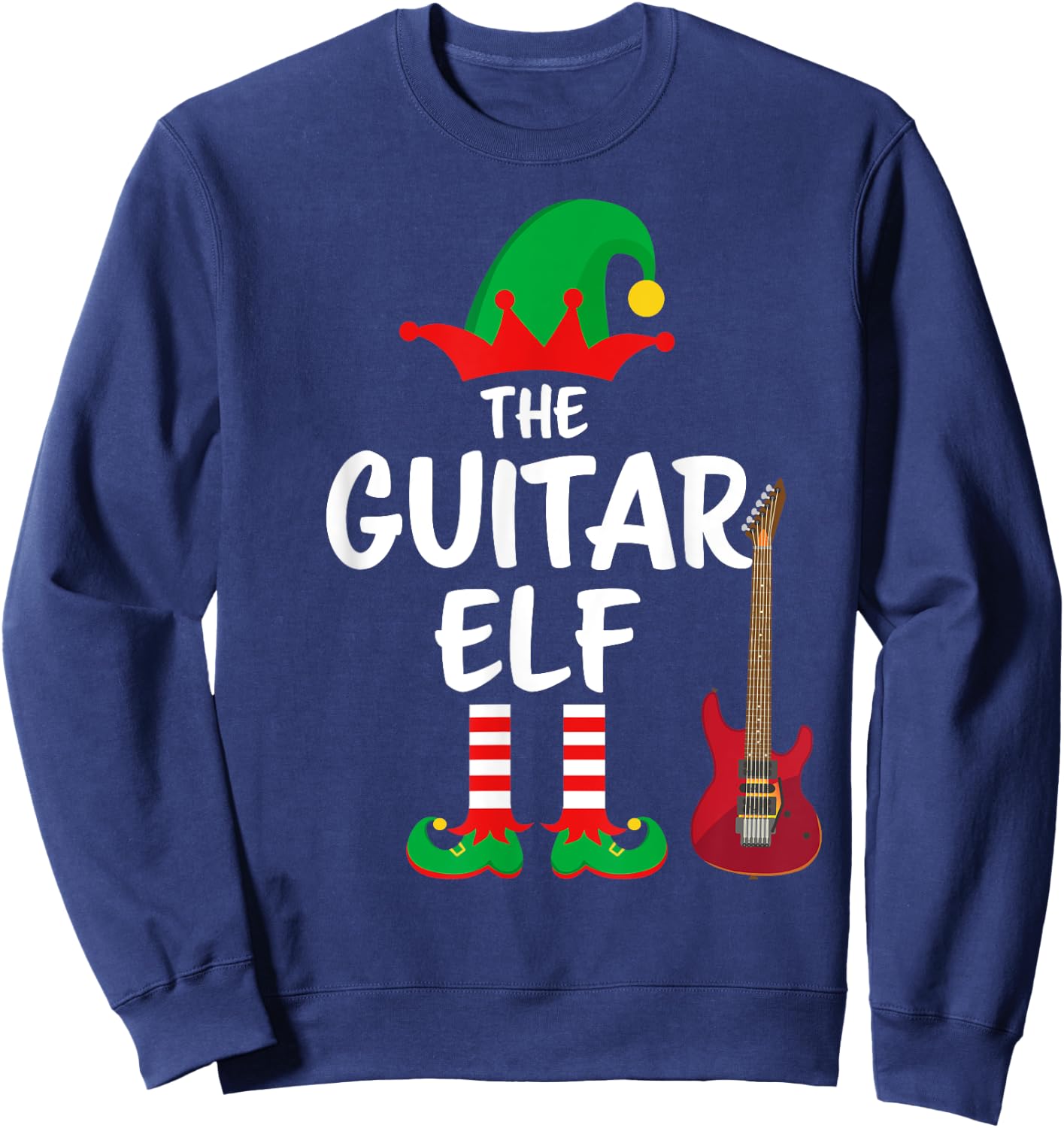The Guitar Elf Matching Family Christmas Sweatshirt - Sweatshirt | Navy