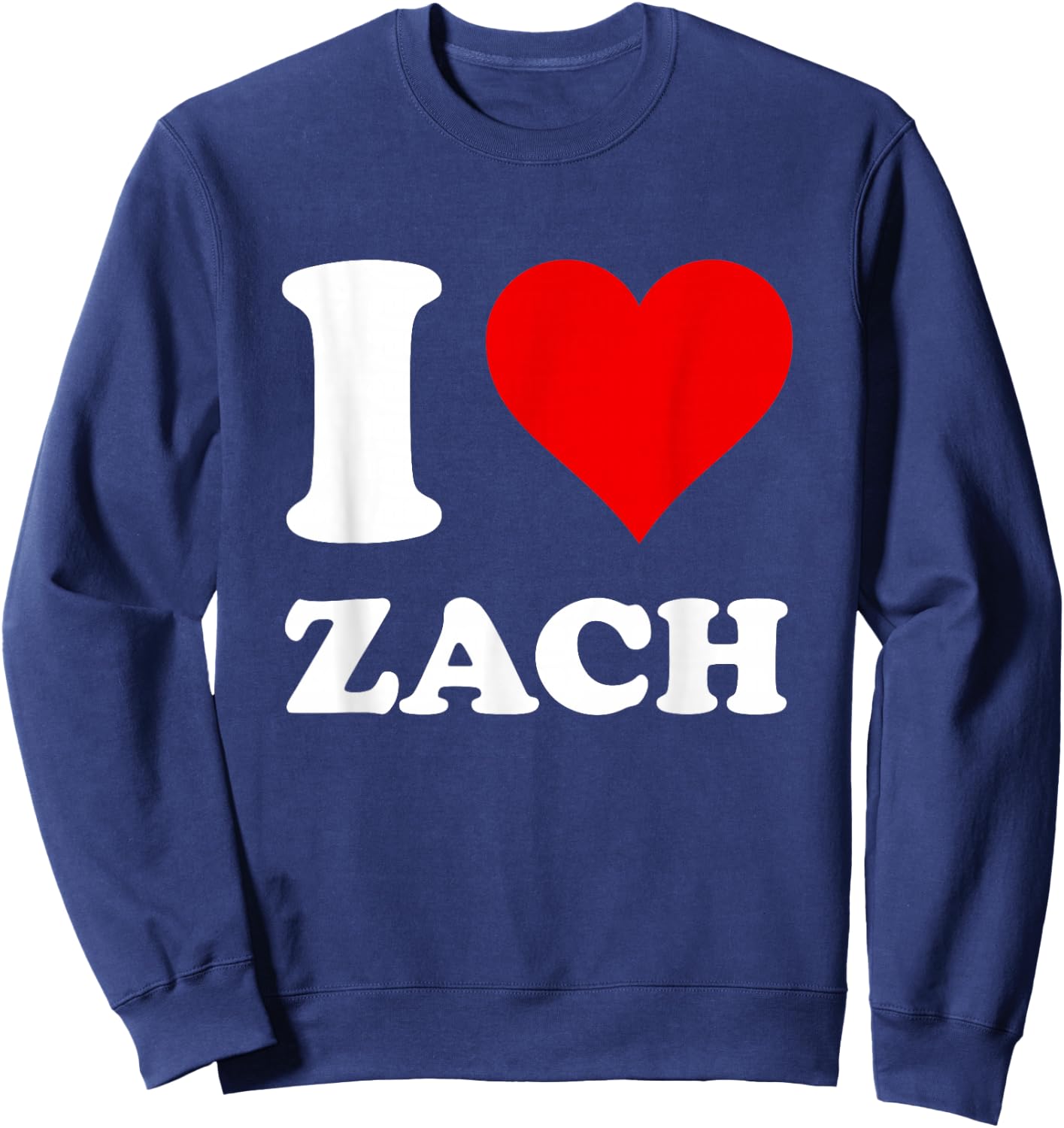 Red Heart I Love Zach Sweatshirt - Sweatshirt | Navy