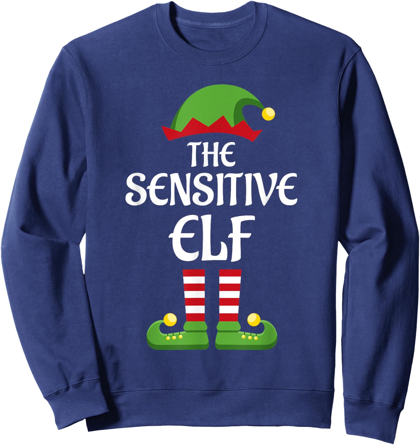 Sensitive Elf Family Matching Group Christmas Sweatshirt - Sweatshirt | Navy