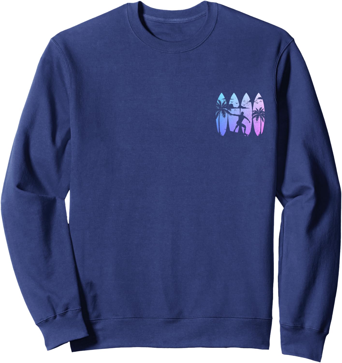 Surfer Surfboard Vintage Surfing Beach Summer Surf Sweatshirt - Sweatshirt | Navy