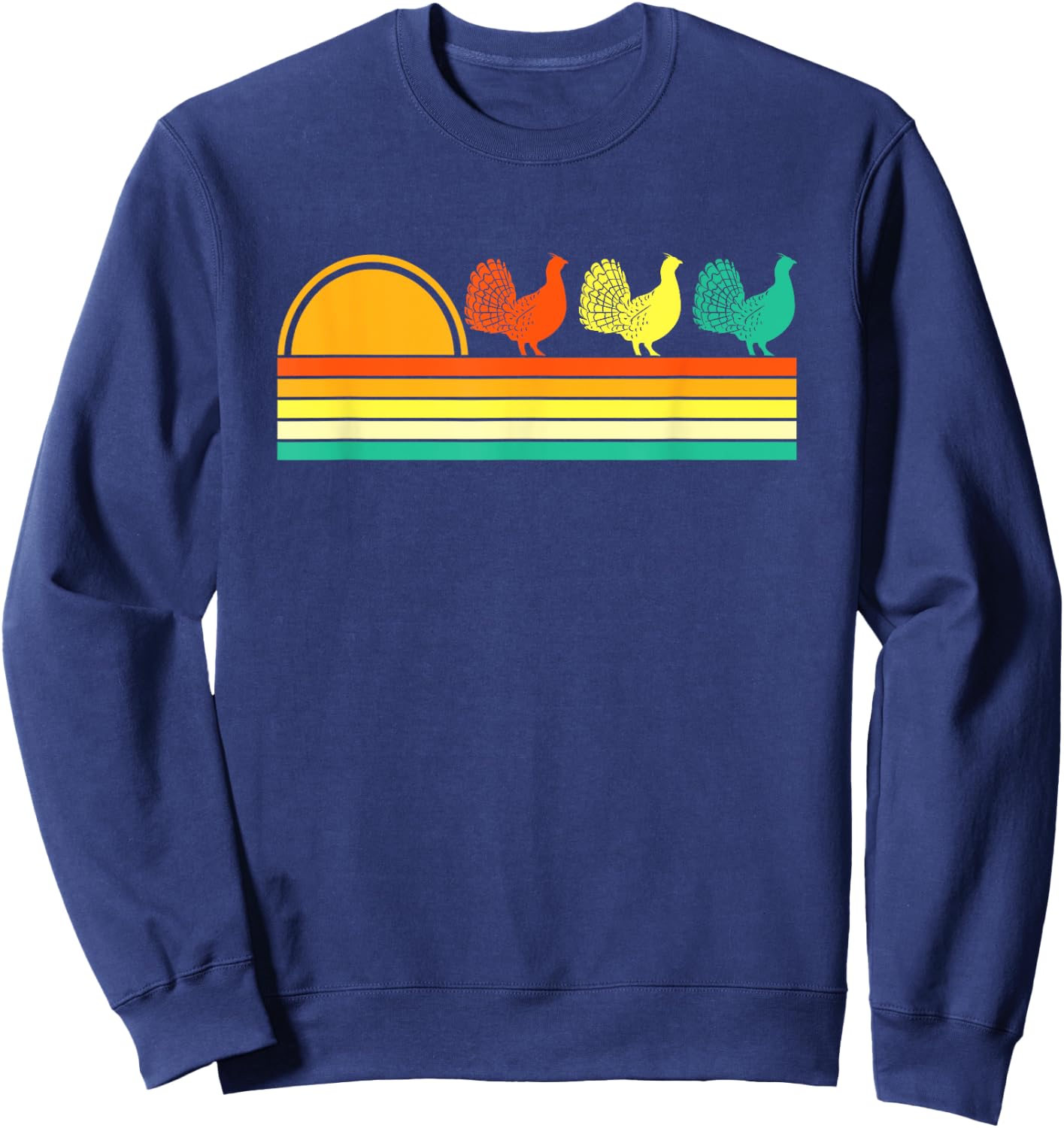 Ornithology Birdwatcher Vintage Ruffed Grouse Sweatshirt - Sweatshirt | Navy