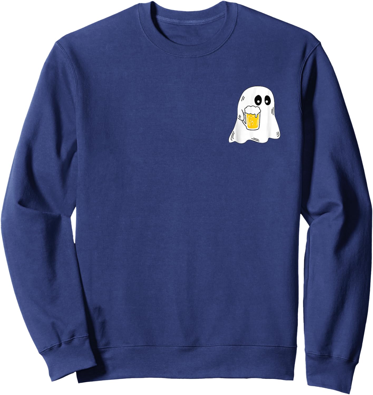 Ghost Drinking Beer Funny Halloween Costume Beer Lover Sweatshirt - Sweatshirt | Navy