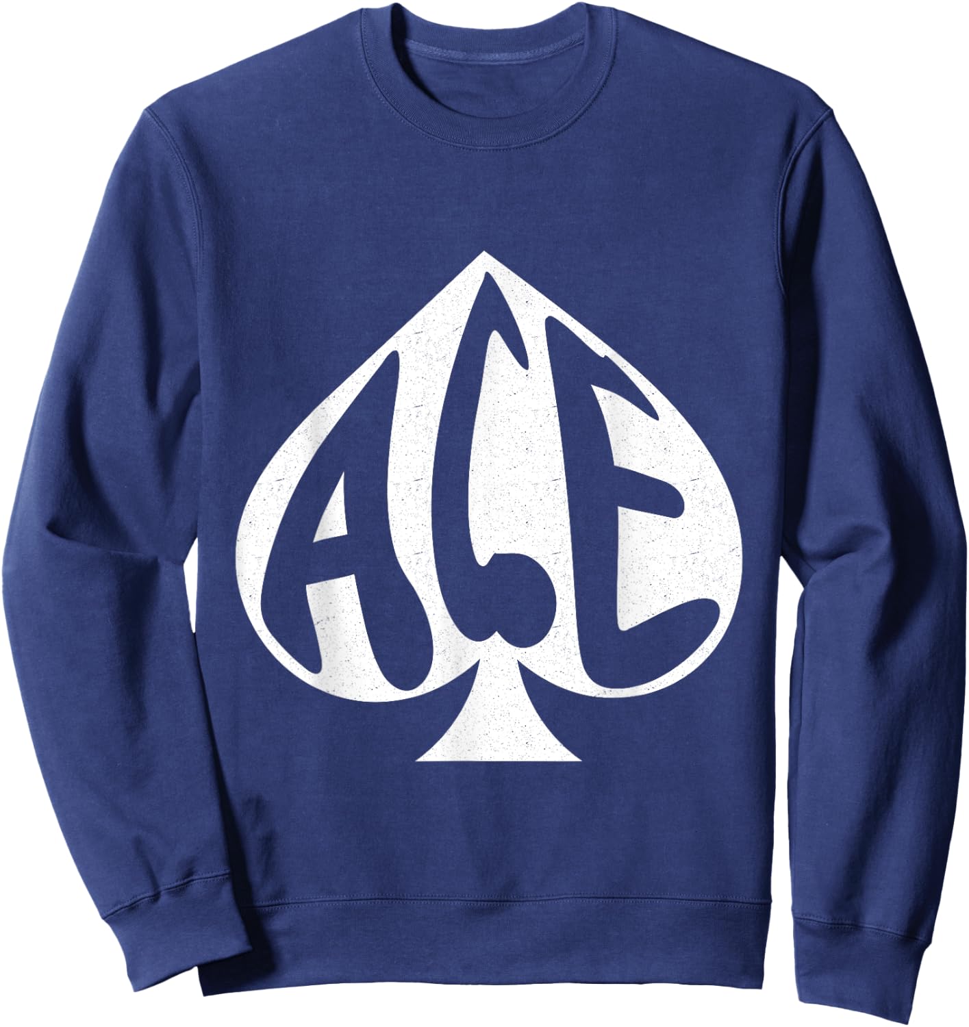 Vintage Ace of Spades Texas Hold'em Playing Card Sweatshirt - Sweatshirt | Navy