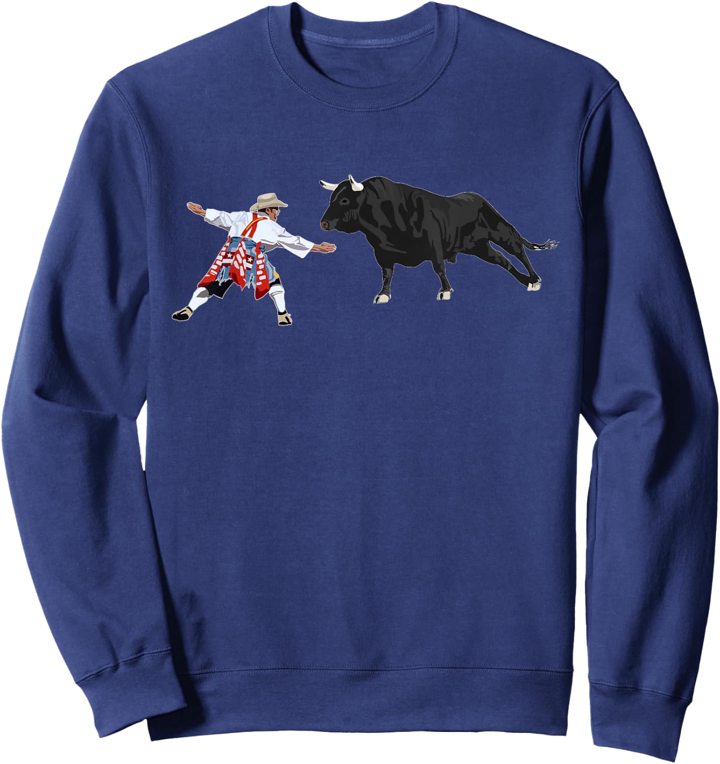 Rodeo Clown Funny Bull Fighting Lover Gag Bullfighter Outfit Sweatshirt - Sweatshirt | Navy