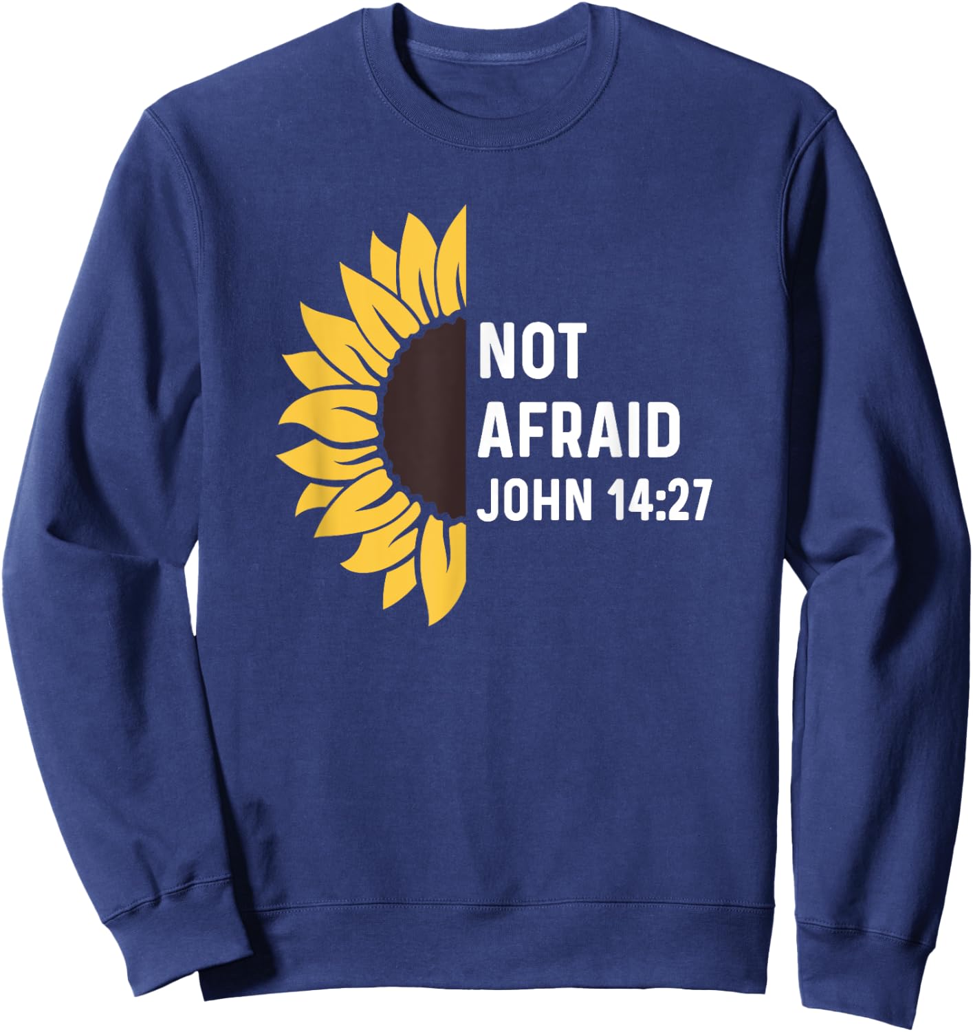 John 14:27 14 27 God Jesus Religious Quote Christian Cross Sweatshirt - Sweatshirt | Navy
