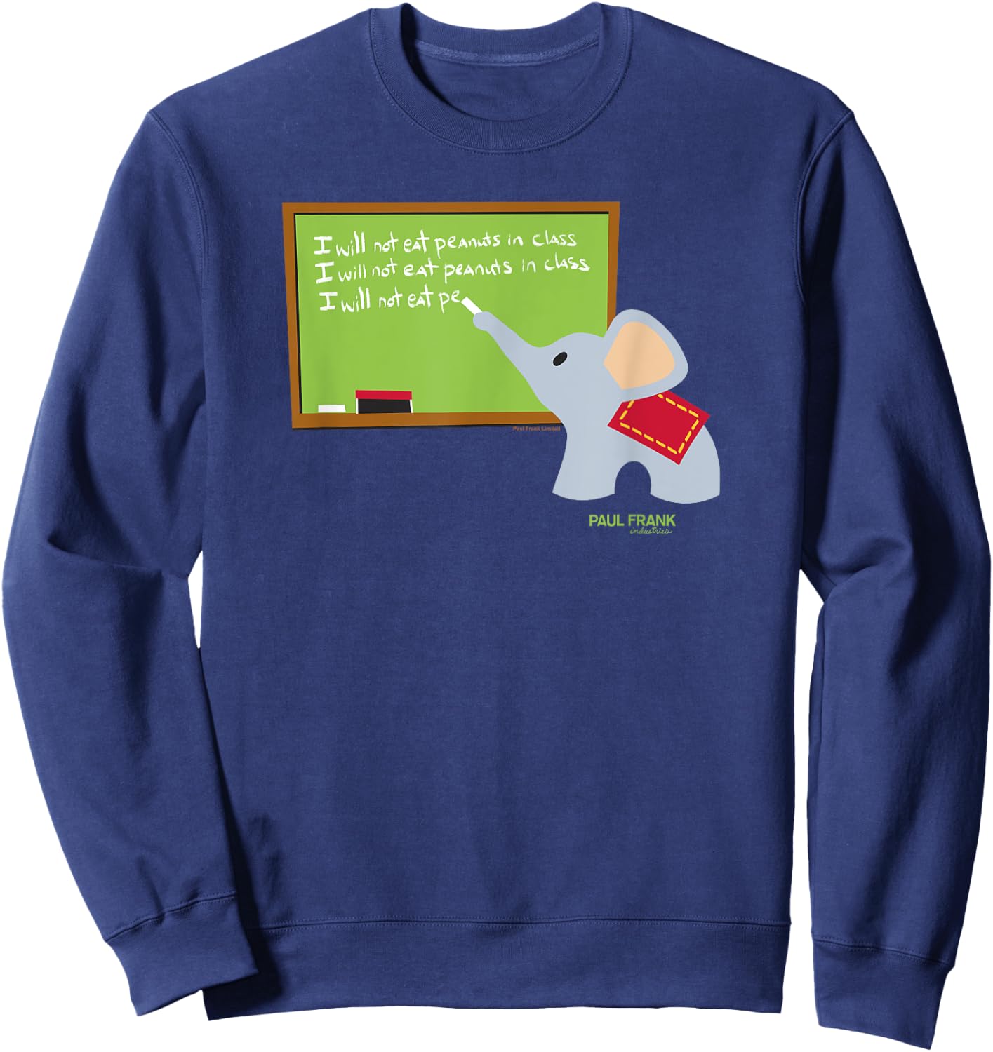 Paul Frank Ellie The Elephant Class Chalk Board Sweatshirt - Sweatshirt | Navy
