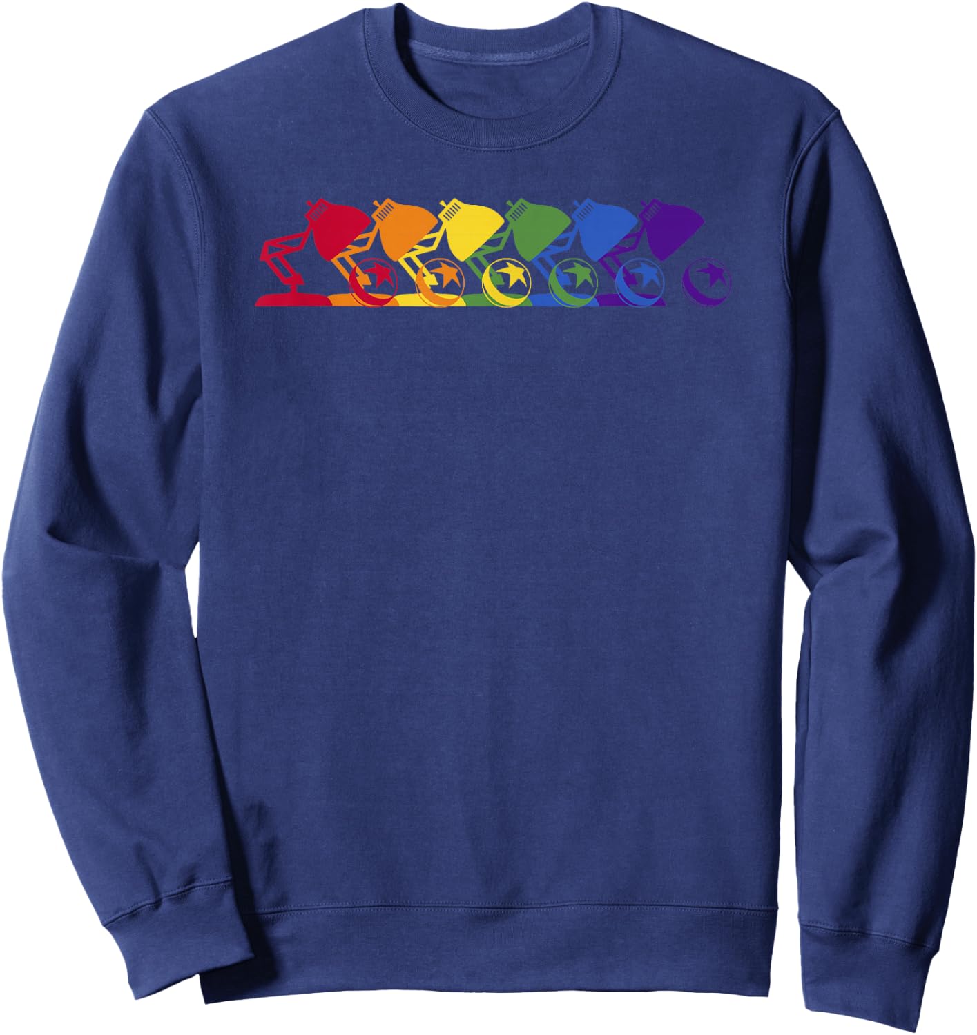 Disney Pixar Repeating Rainbow Pixar Logo Sweatshirt - Sweatshirt | Navy