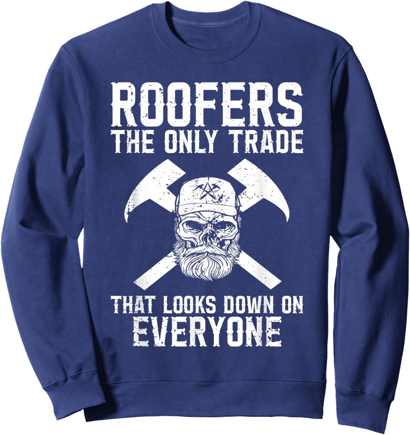 Roofer Funny Retro Roofing Roof Equipment Job Repair Sweatshirt - Sweatshirt | Navy