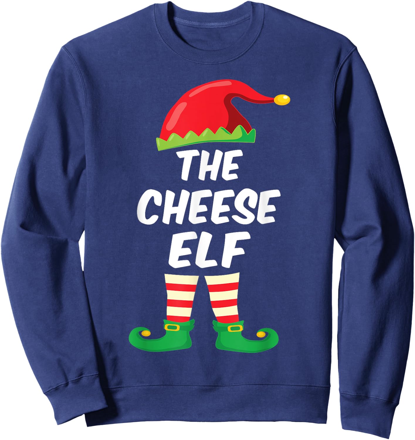 The Cheese Elf Family Matching Funny Christmas Costume Sweatshirt - Sweatshirt | Navy