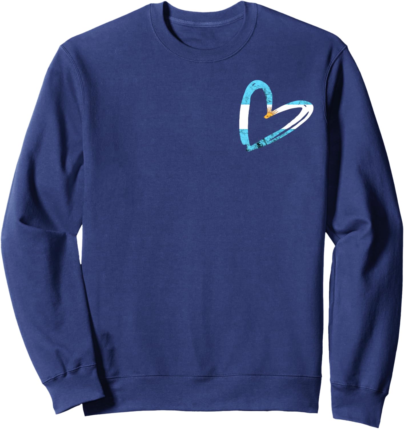 Heart Argentina Flag Argentinian Pride Sun of May Argentina Sweatshirt - Sweatshirt | Navy