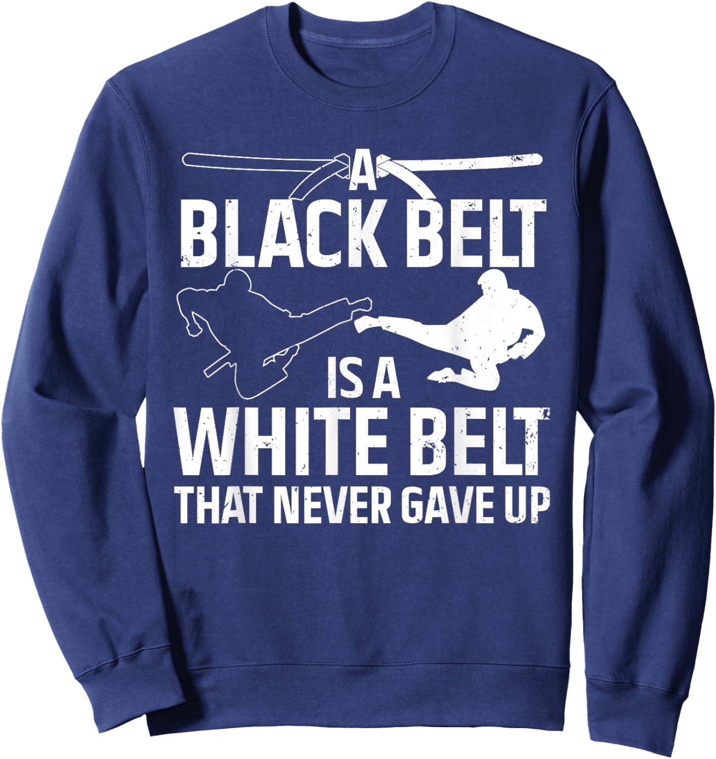 Funny Karate Design Women Black Belt Martial Arts Sweatshirt - Sweatshirt | Navy