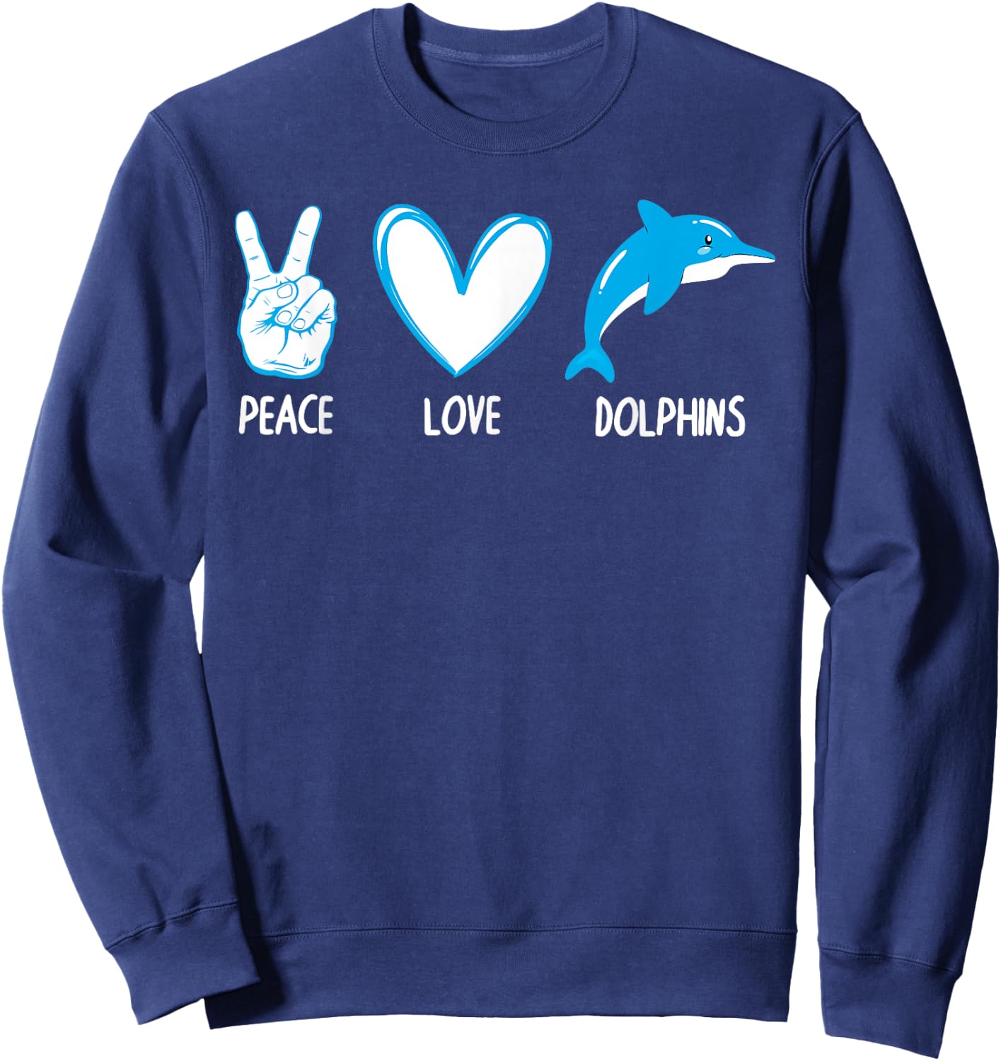 Cute Dolphin Design Women Kids Aquatic Dolphin Lover Sweatshirt - Sweatshirt | Navy