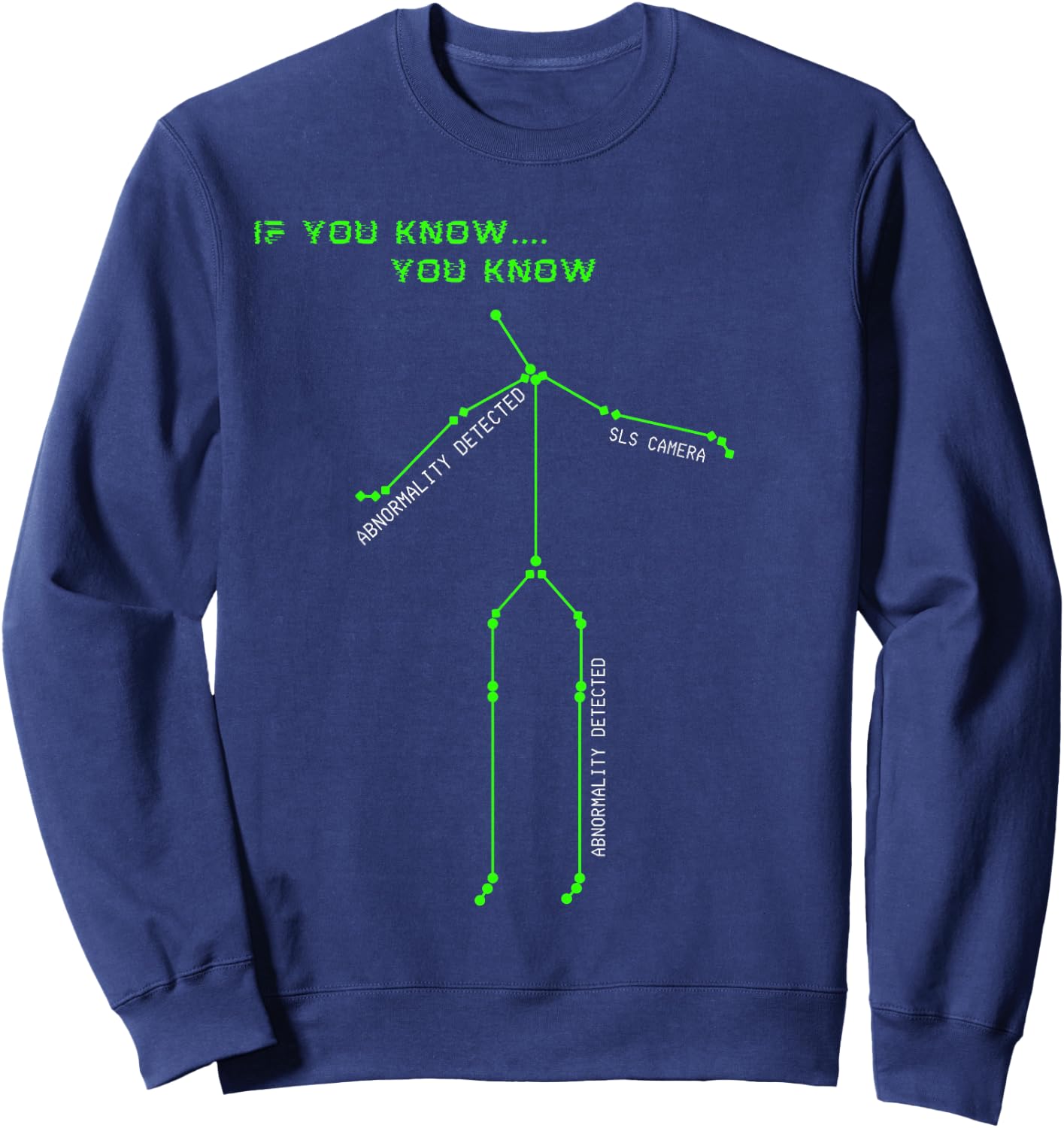 Ghost Hunting SLS Camera Stick Man Novelty Spooky Sweatshirt - Sweatshirt | Navy