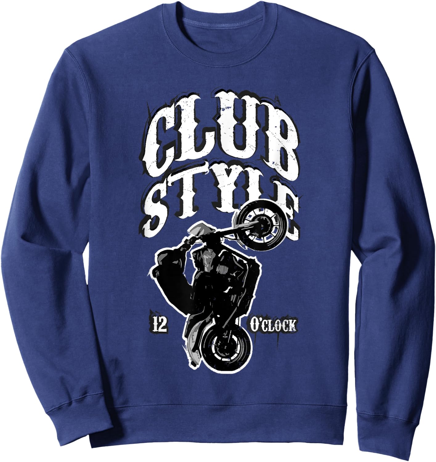 Wheelie Motorcycle Rider Stunt Rider Clubstyle Motorcycle Sweatshirt - Sweatshirt | Navy