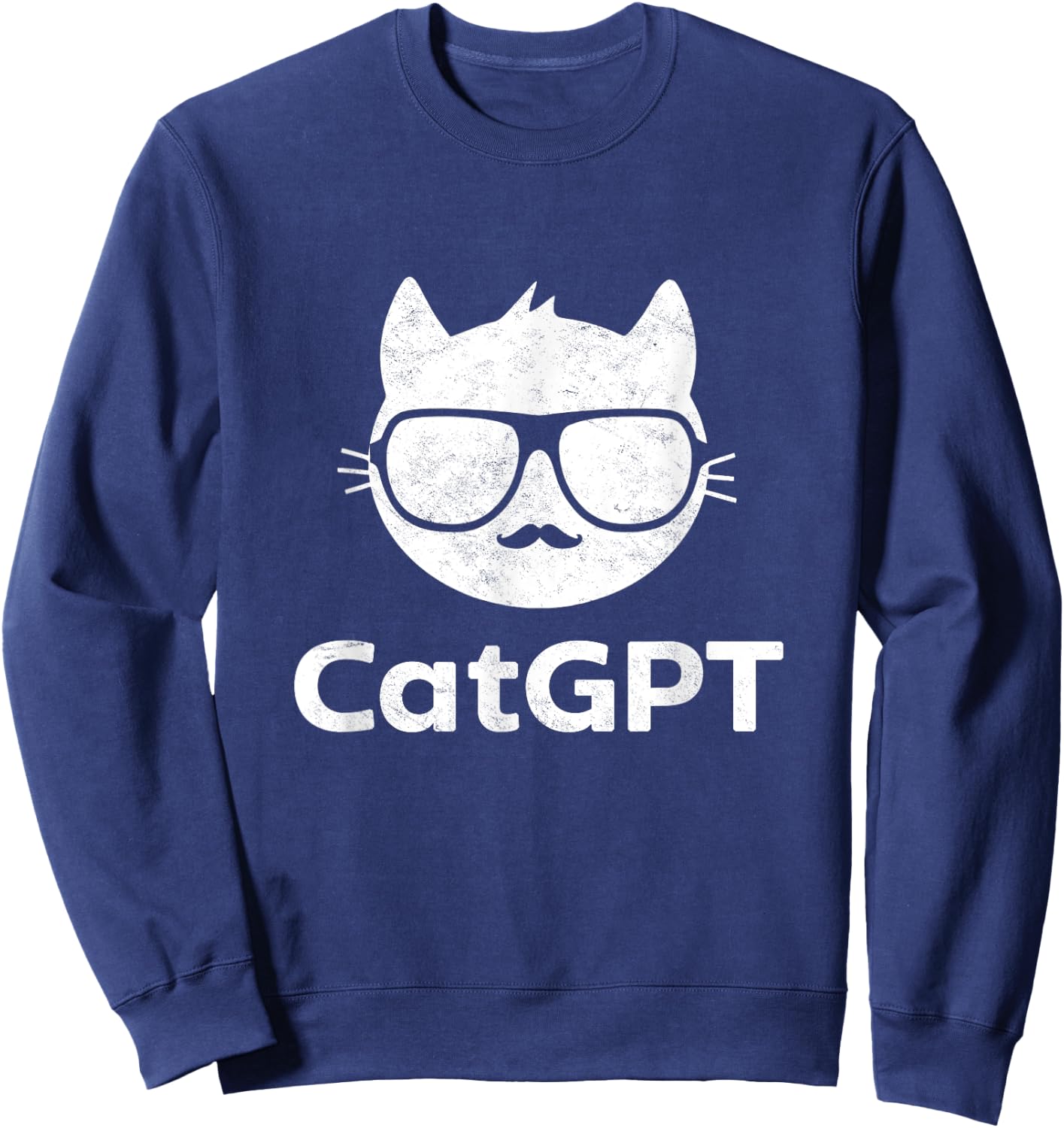 Cat GPT Ai Cat Geek Cat Lovers & Chat GPT Back To School Sweatshirt - Sweatshirt | Navy