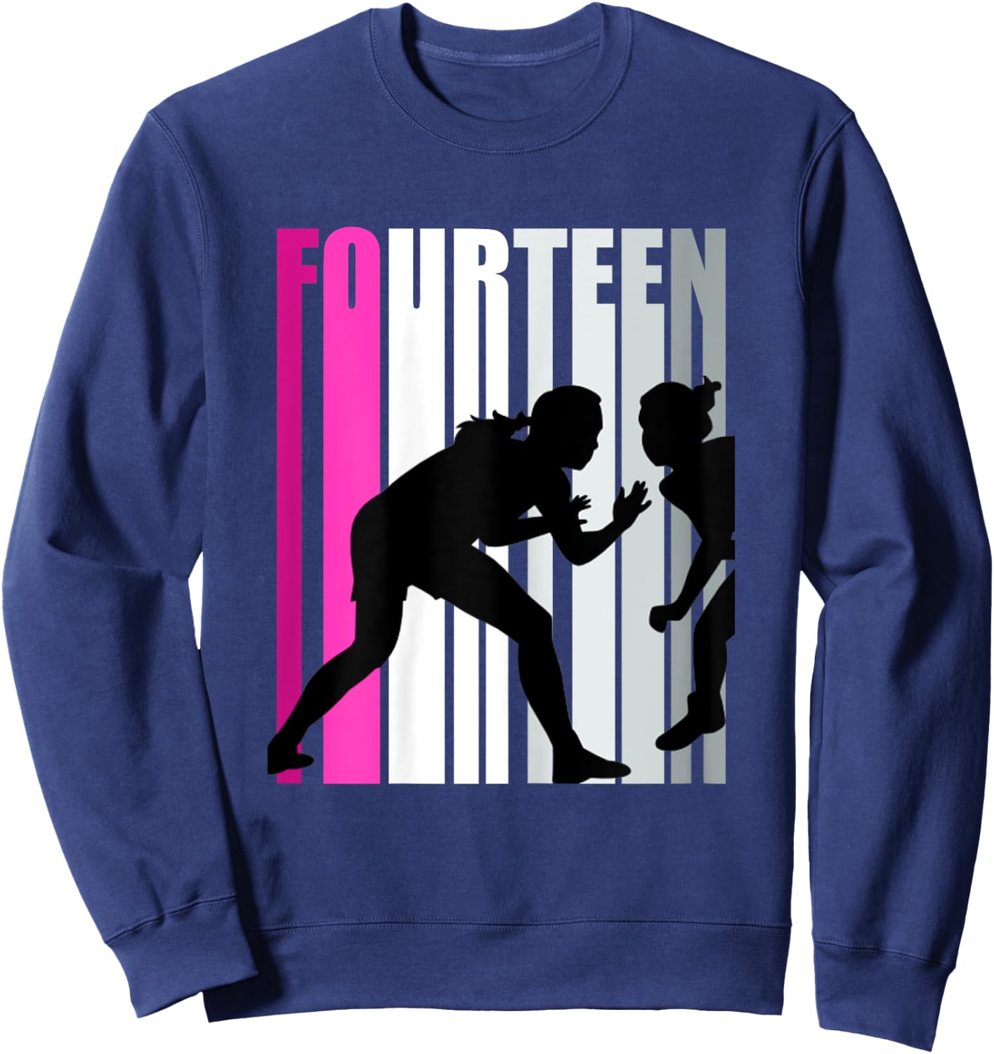 Girls Wrestling 14th Birthday Wrestler Queen Sports Teen Sweatshirt - Sweatshirt | Navy
