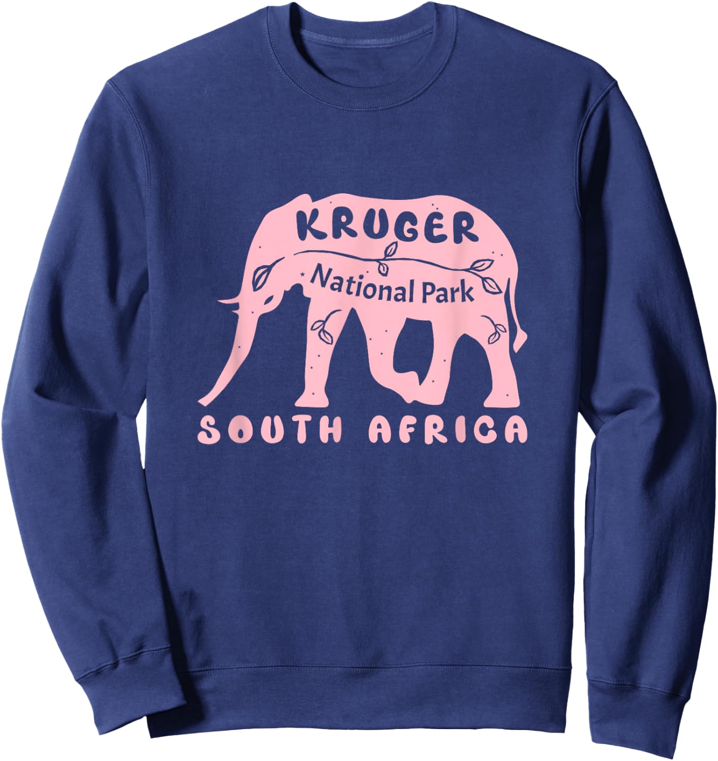Kruger National Park South Africa Elephant Pink Sweatshirt - Sweatshirt | Navy