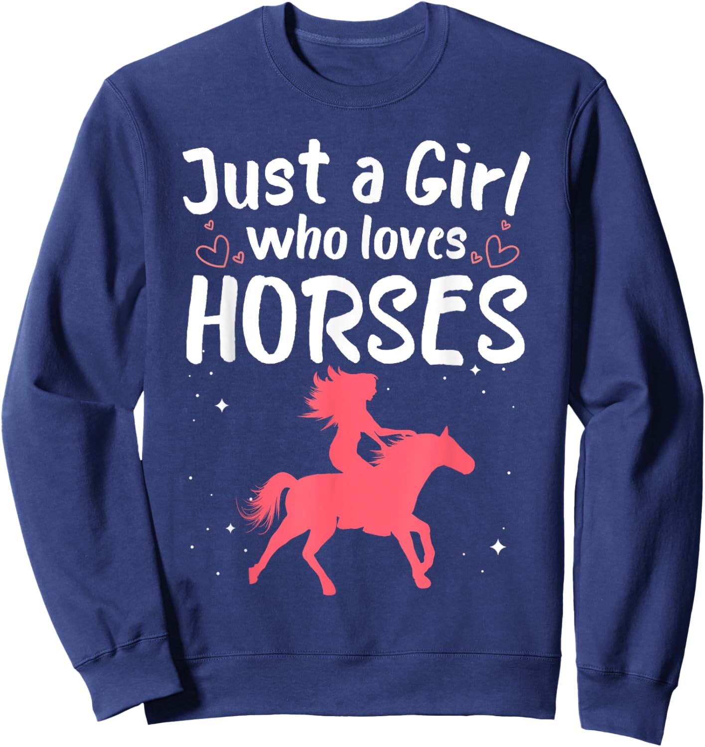 Cute Horse Design Girls Horse Riding Equestrian Sweatshirt - Sweatshirt | Navy
