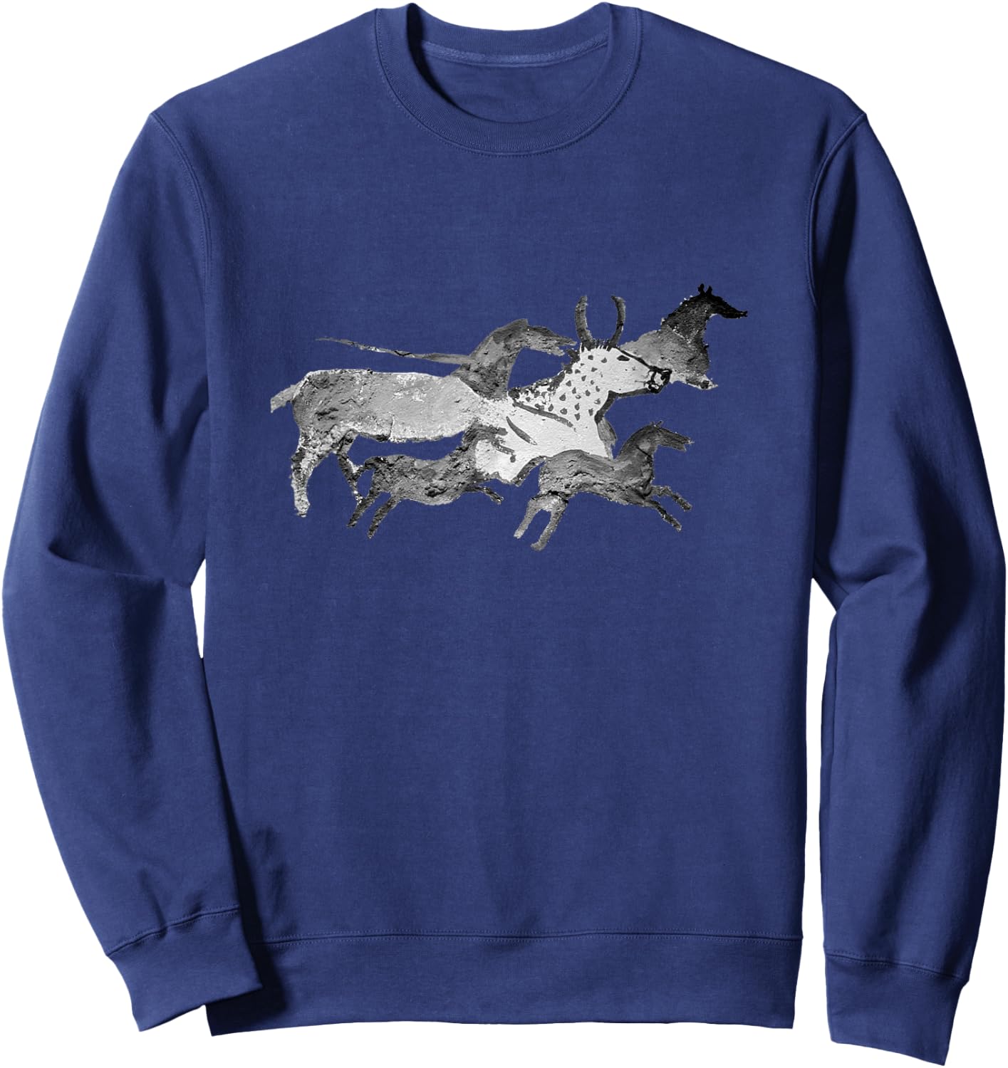 Lascaux Cave Art. Early horses cave paintings. Sweatshirt - Sweatshirt | Navy