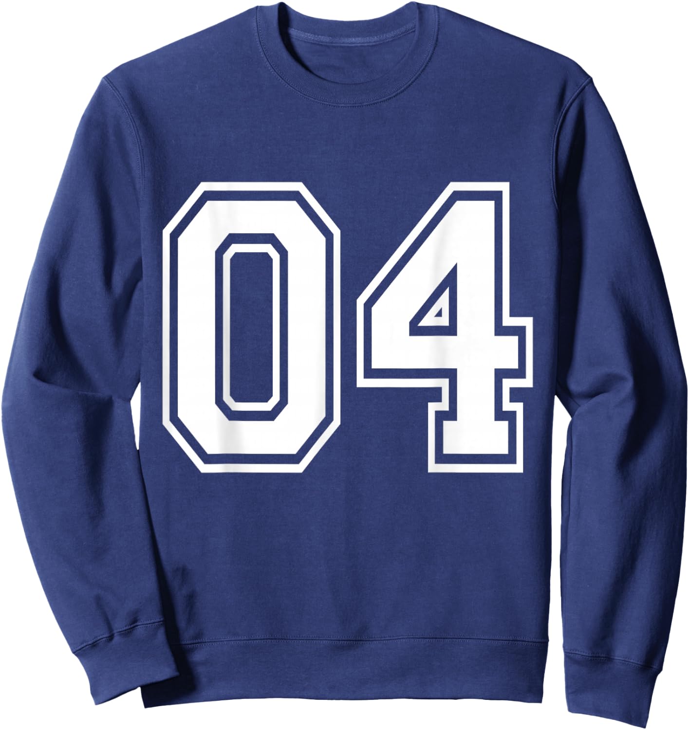 Number 04 Varsity Sports Team Jersey 4th Birthday 4 Years Sweatshirt - Sweatshirt | Navy
