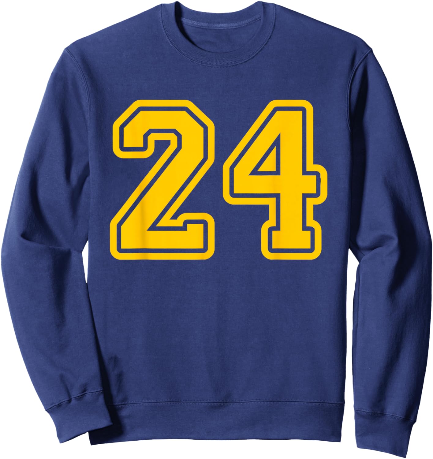 Number #24 Yellow Sport Varsity Number 24 Sweatshirt - Sweatshirt | Navy