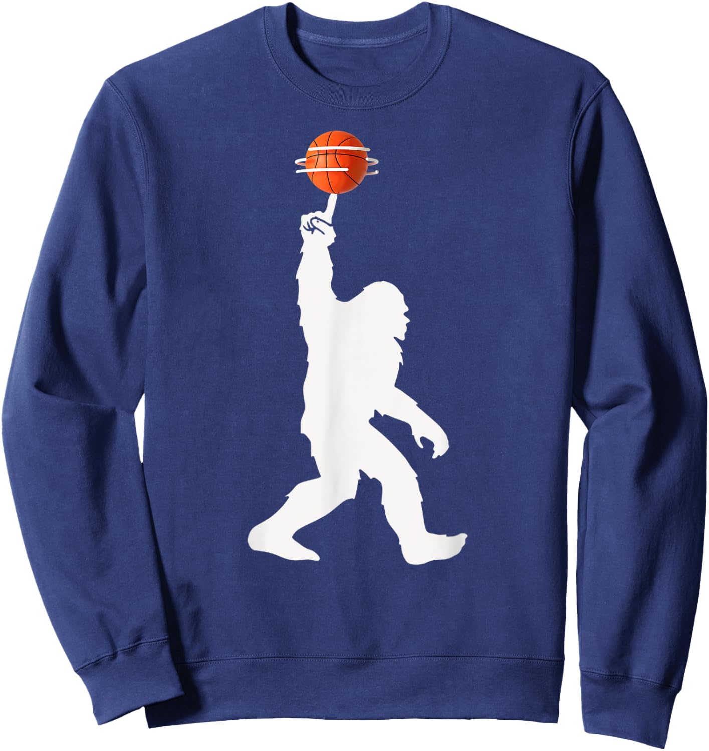 Bigfoot Basketball Silhouette Ball Spinning Sweatshirt - Sweatshirt | Navy